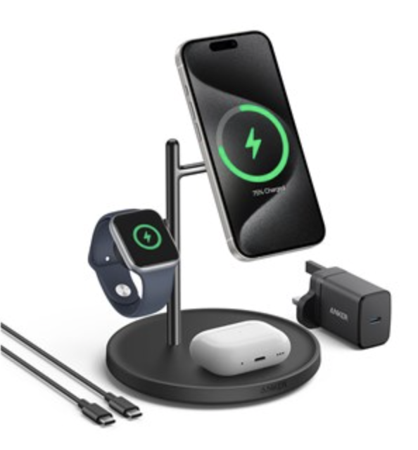 Anker MagGo Q12 Universal USB- C Wireless Fast Charging Stand Foldable 15W Black - B25M3211
