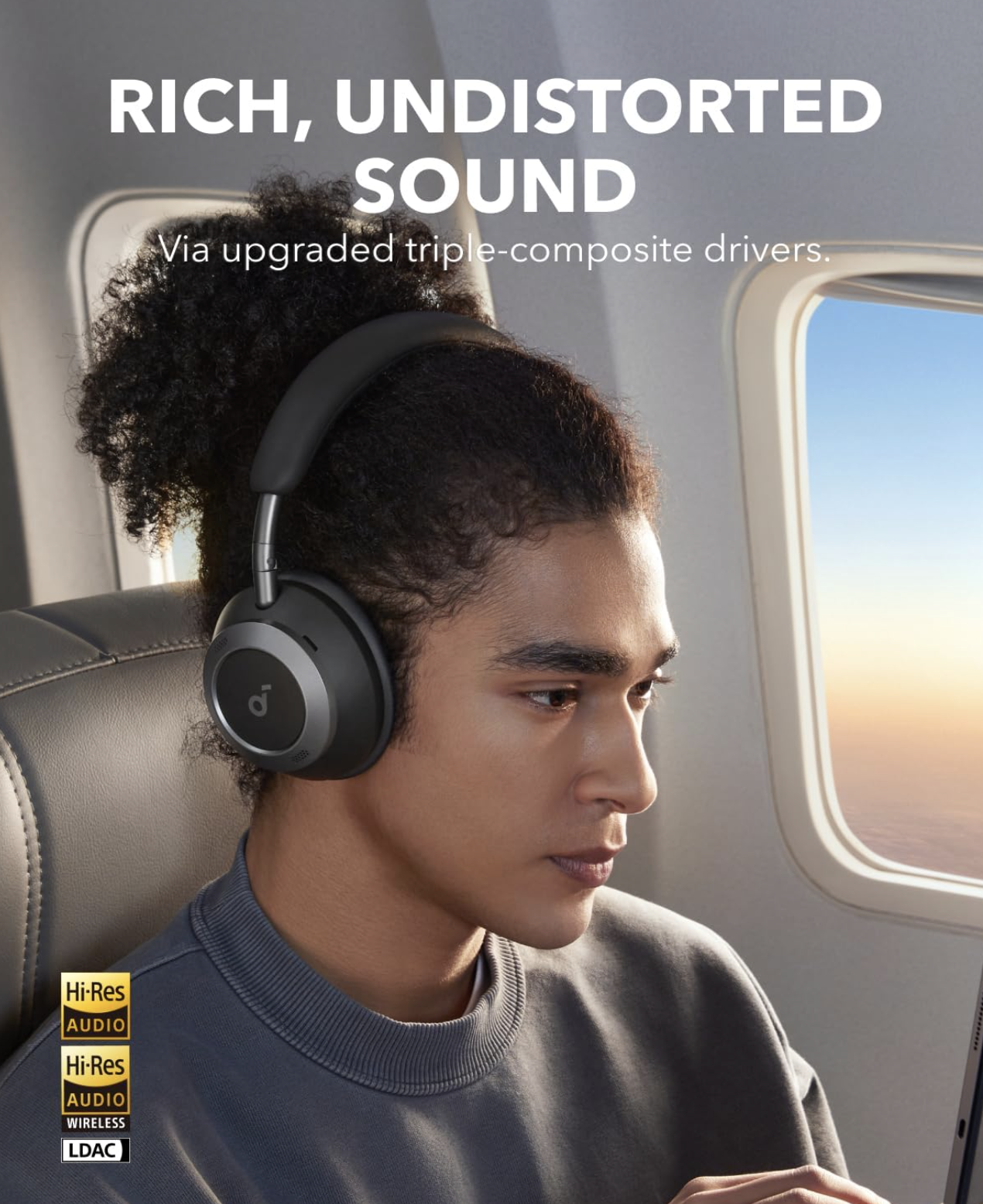 Anker Soundcore Space One Pro Headphones Adaptive Super Foldable Over-Ear Black - A3062G11