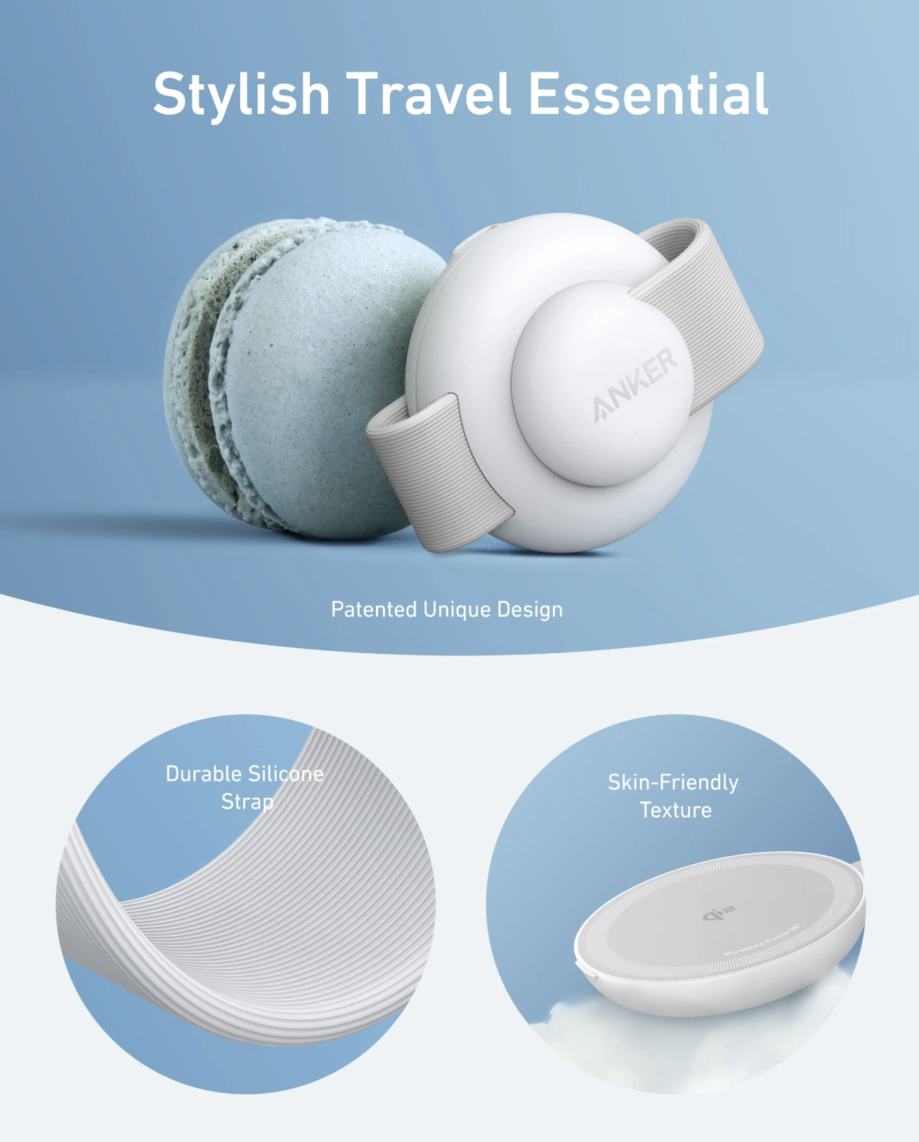 Anker MagGo 3-in-1 Q12 Wireless Fast Charging Station Foldable Pad 5W White - B25M8H21