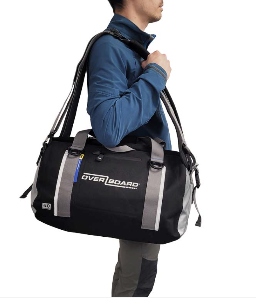 OverBoard 40 Litre Classic Duffel Bag Waterproof Bag Water Sports Outdoors OB1150 - Black