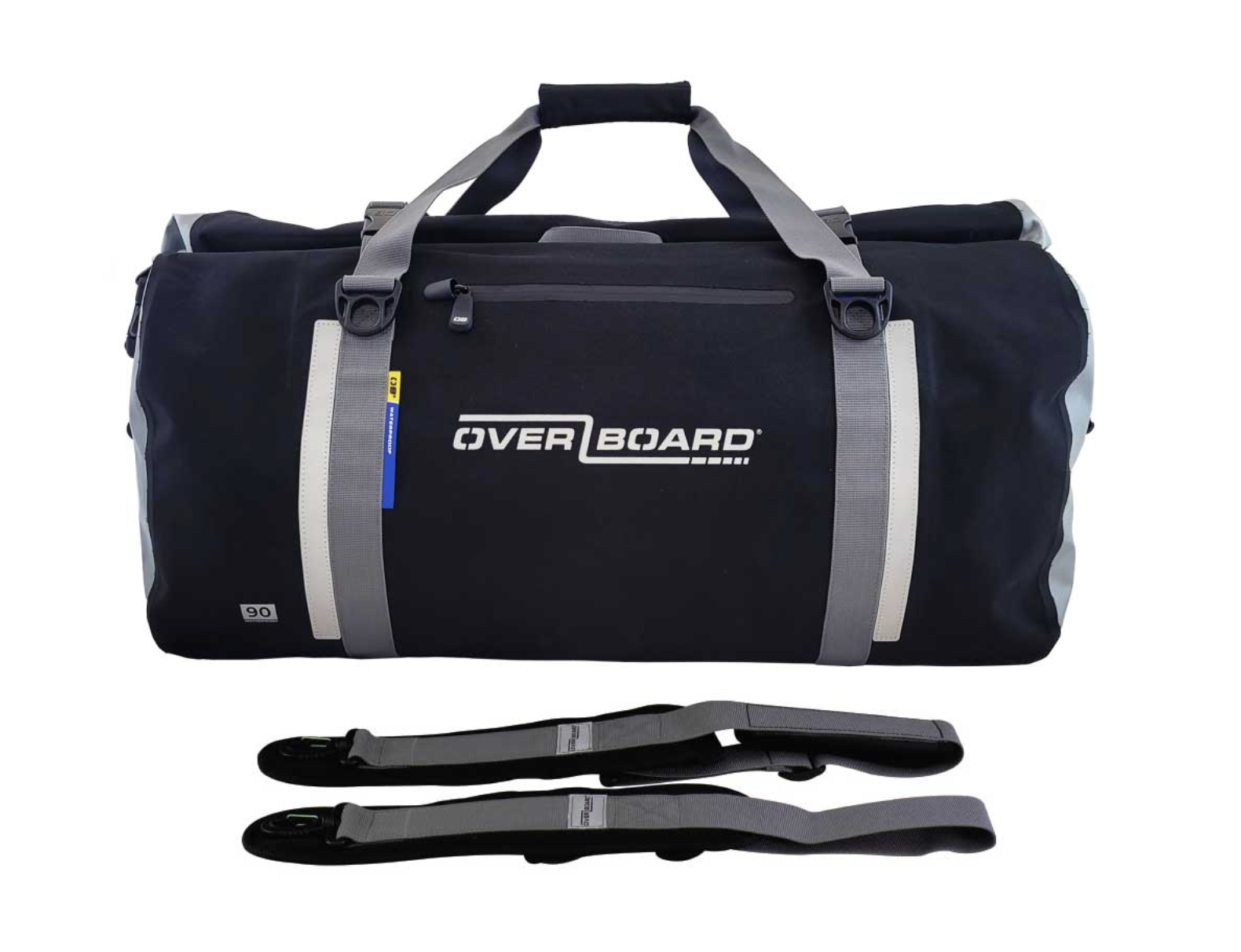 OverBoard 90 Litre Classic Duffel Bag Waterproof Bag Water Sports Outdoors OB1268 - Black