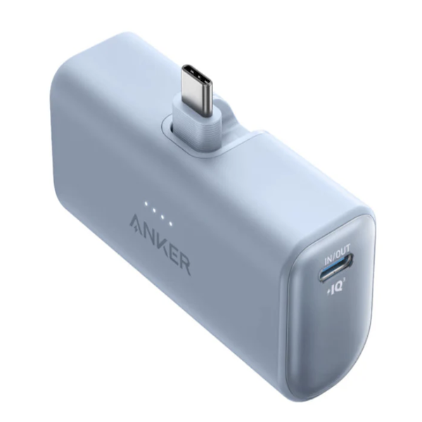 Anker Nano Power Bank 5K mAh with Foldable Built-In USB-C Connector Blue - A1653031