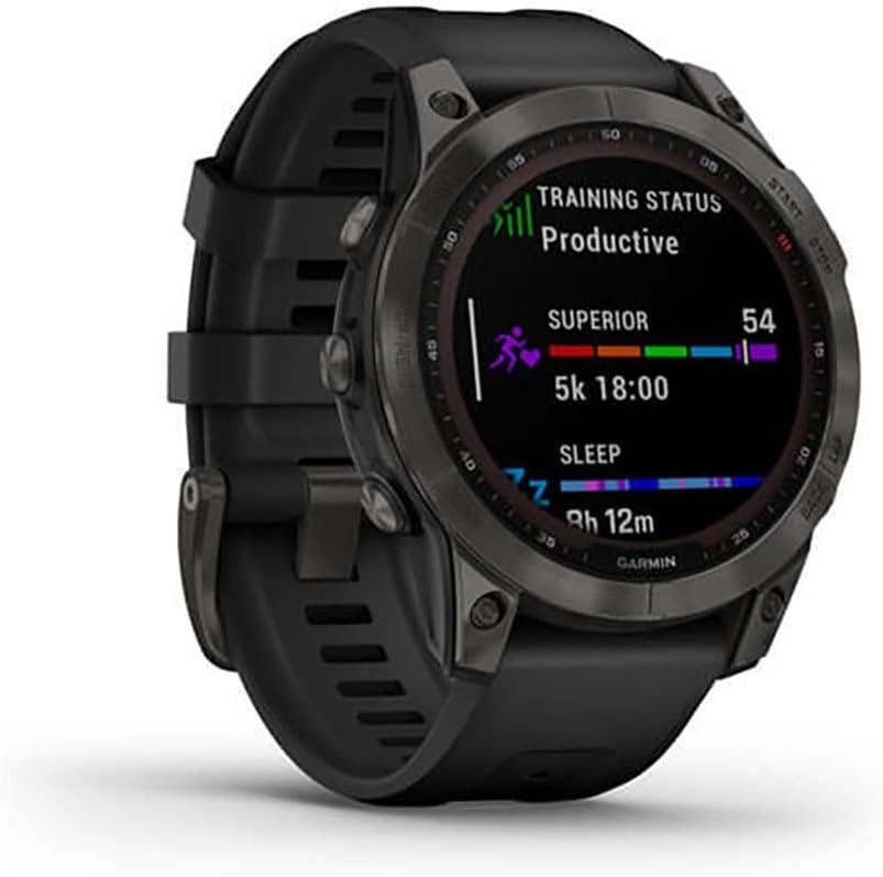 Garmin Fenix 7 Sapphire Solar GPS Sports Watch Carbon DLC Black Refurbished