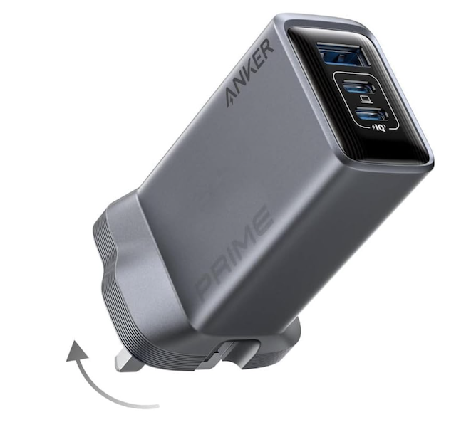 Anker Prime Wall Charger 100W GaN with 3 Ports High Speed Charging Grey - A2688241