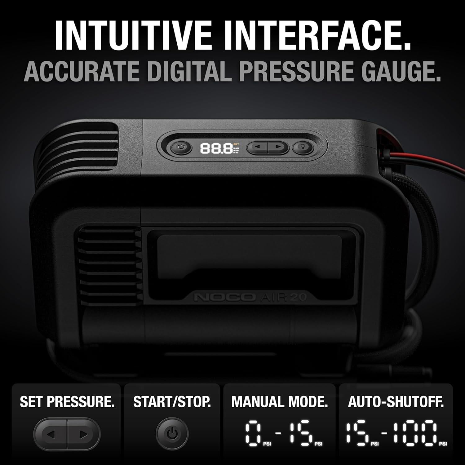 NOCO AIR20 UltraFast Tyre Inflator Portable Air Compressor And Air Pump 20A 12V