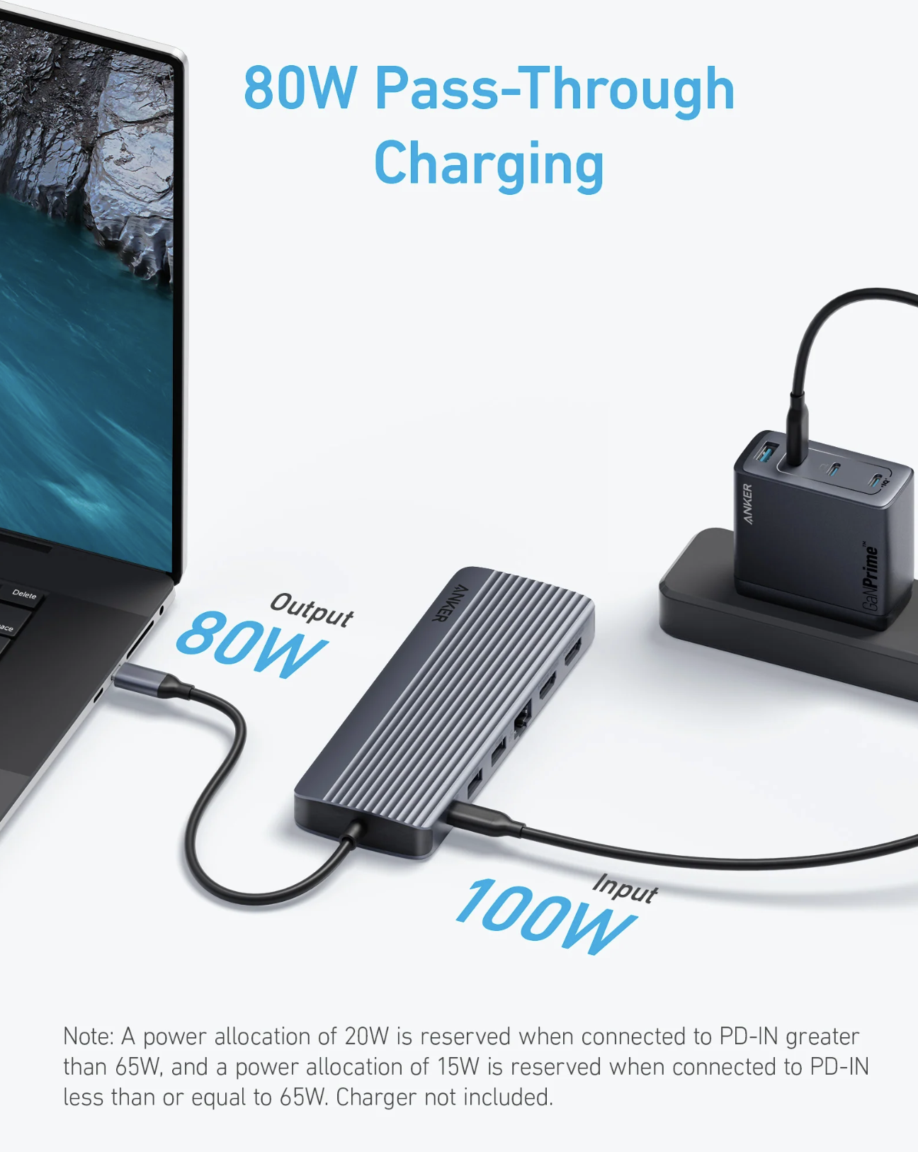 Anker USB-C Hub 14-in-1 Extended View with Triple Display & 80W Pass-Through Charging Grey - A8389HA1
