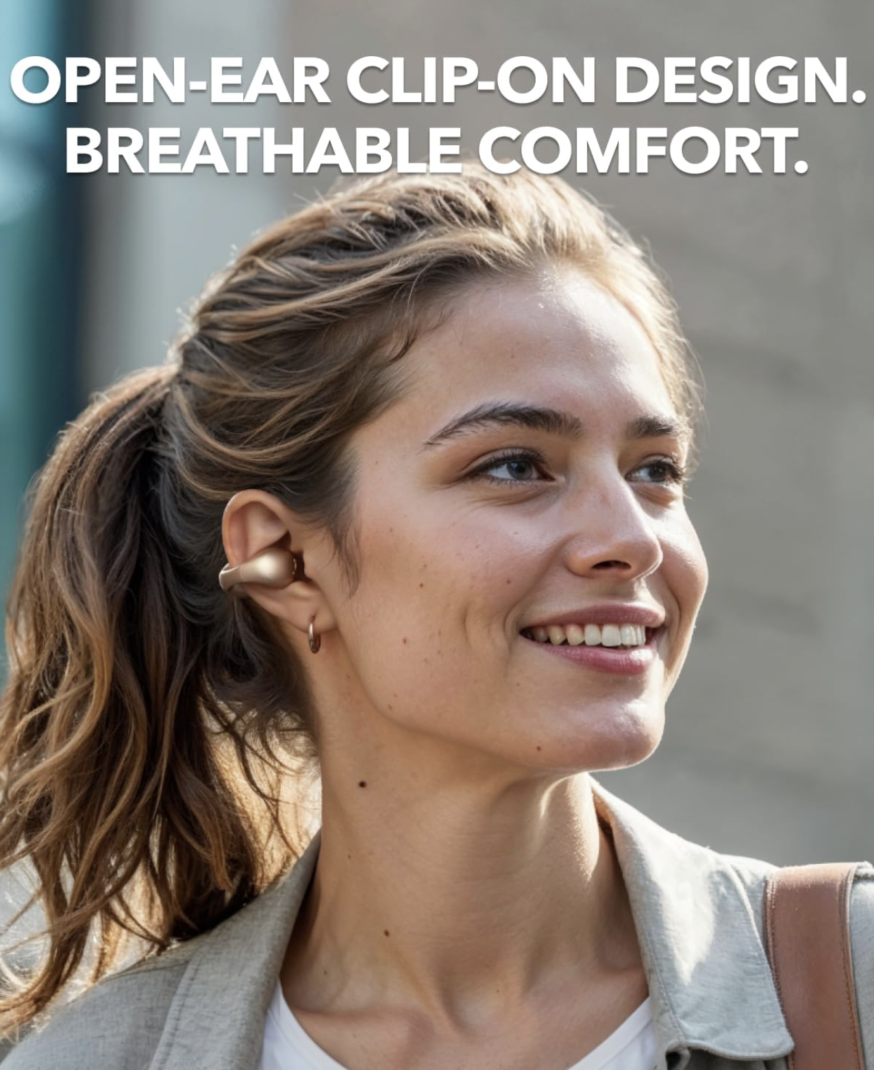 Anker Soundcore C40i Wireless Open-Ear Clip-On Earbud Clear Sound Headphones Golden - A3331GB1
