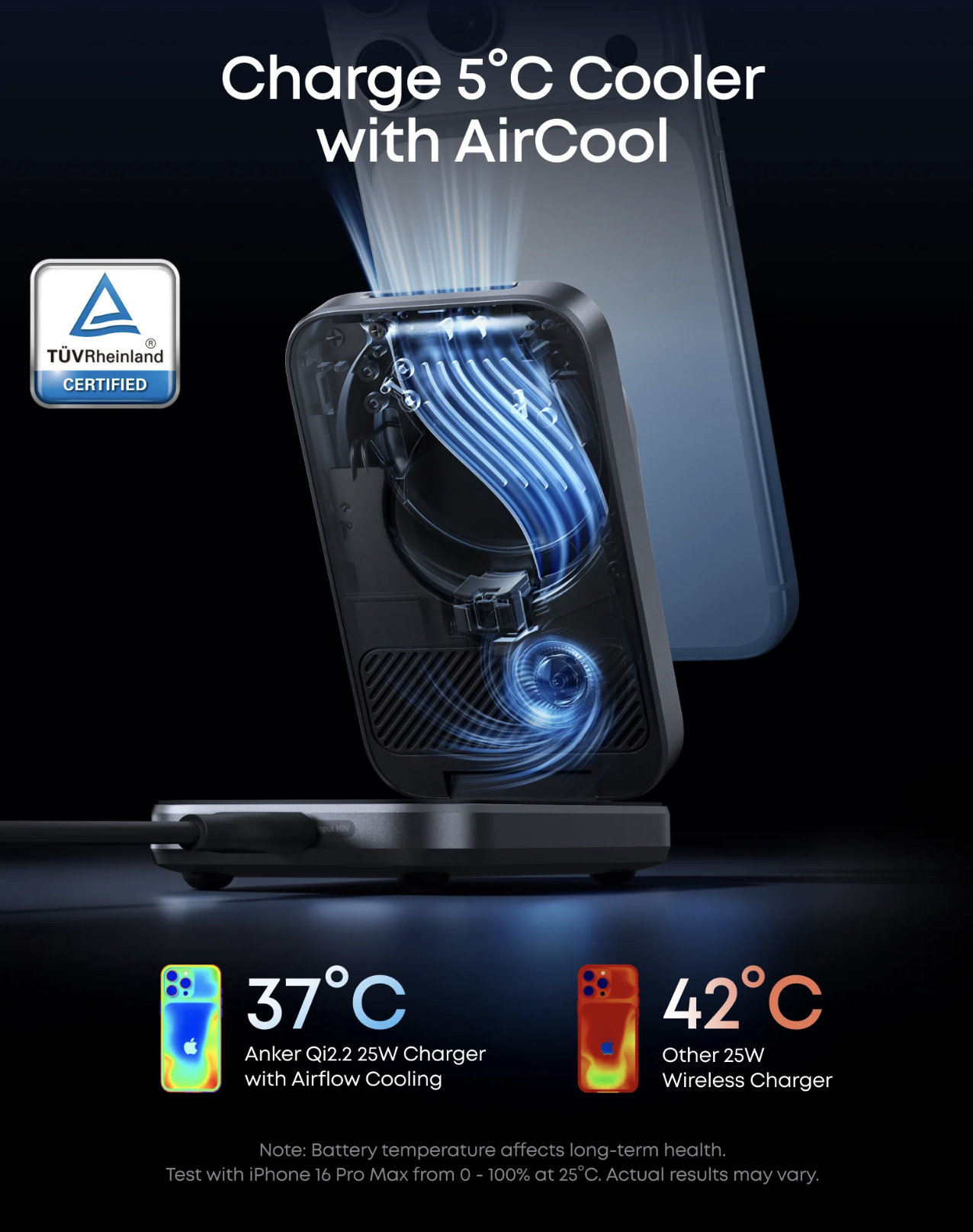Anker Prime MagGo 3-in-1 Q12 Wireless Ultra Fast Charging Station AirCool Foldable 25W Black - B25N1V11