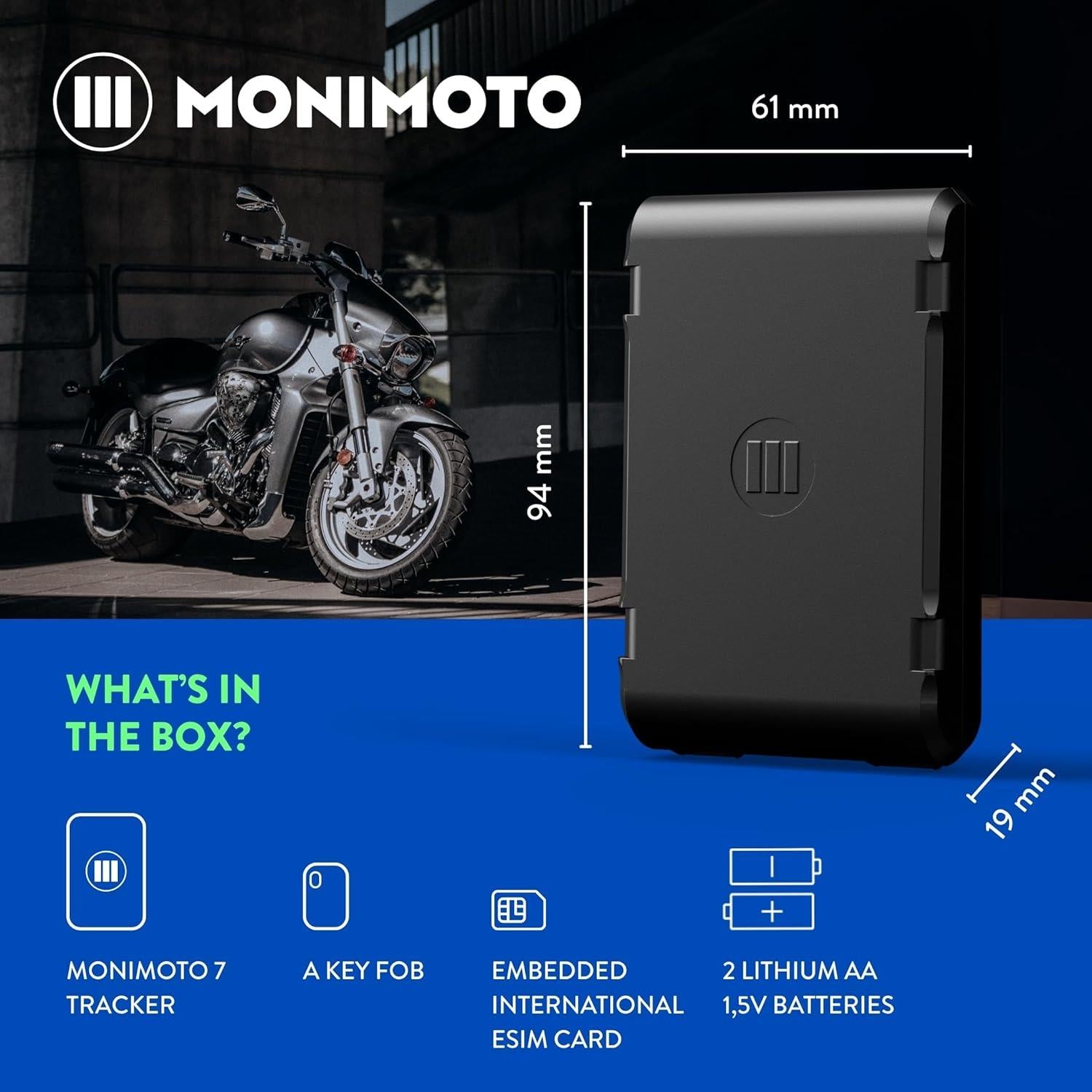 MoniMoto 7 Anti Theft Smart Motorcycle GPS Tracker and Alarm - IIIONI IIIOTO 7