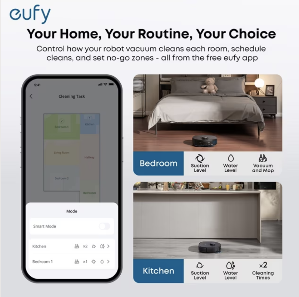 Eufy Omni X10 Pro Robot Vacuum & Mop with All-in-One Station & iPath Laser Navigation Black - T2351V11