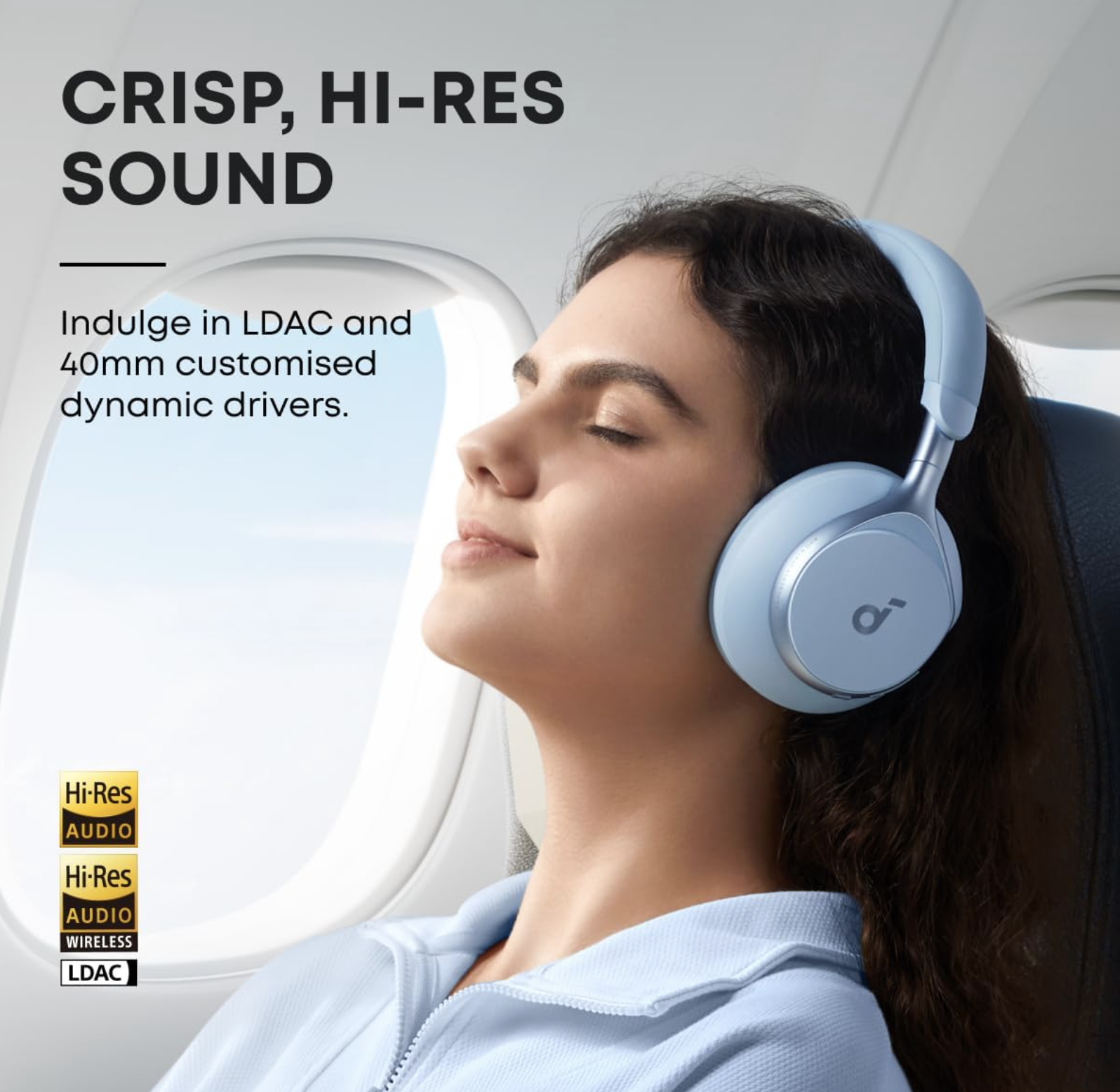 Anker Soundcore Space One Noise Cancelling Headphones Wireless Blue - A3035G31
