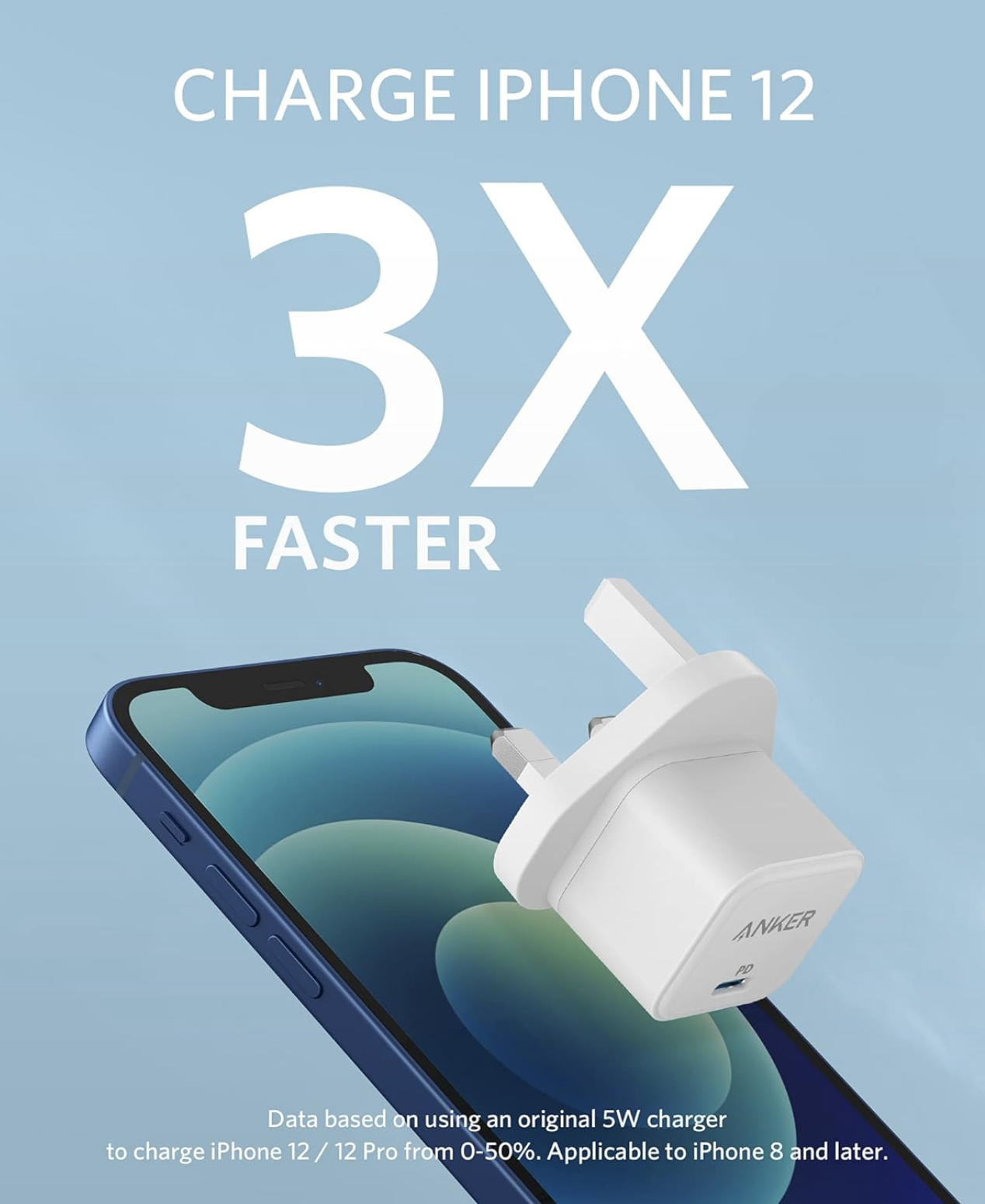 Anker USB-C Wall Charger 20W Single Port Fast Charging Superior Safety White - A2699K21