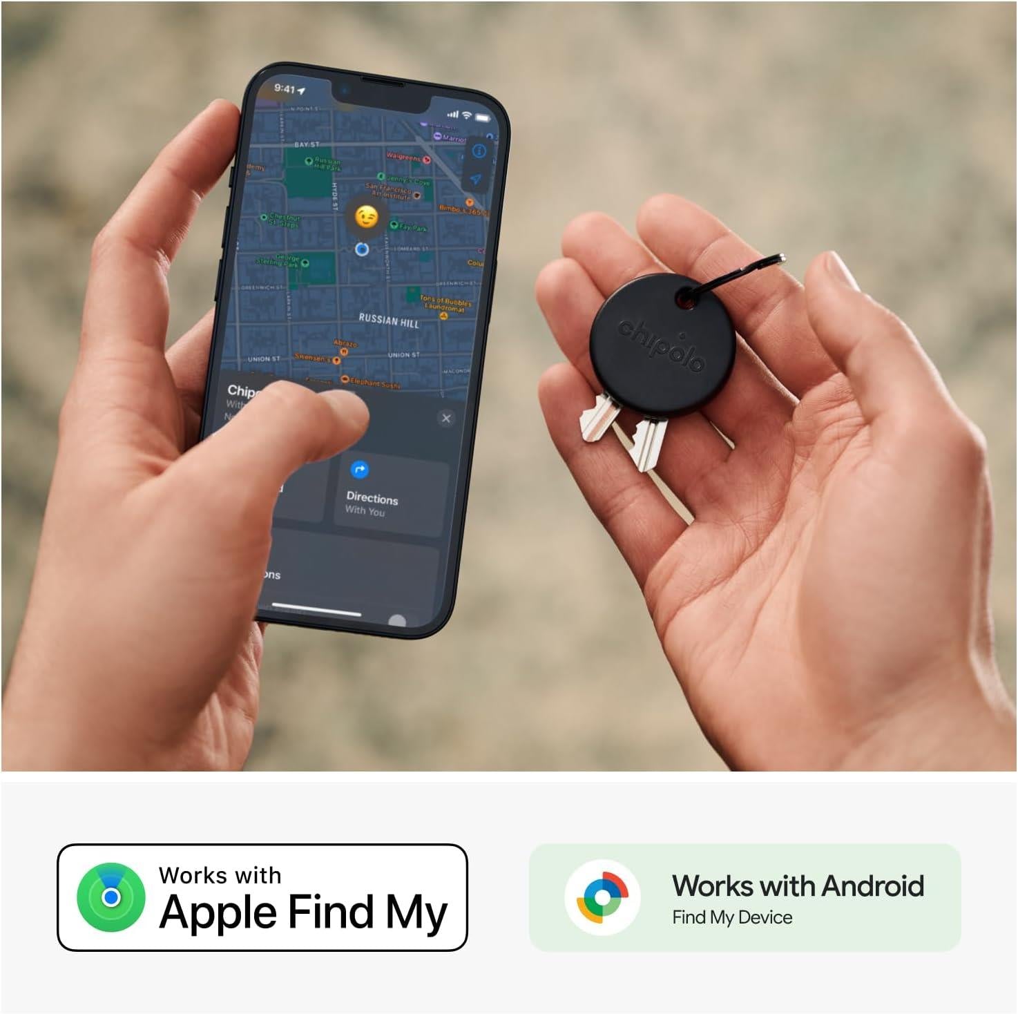 Chipolo POP Finder Location Tracker For Apple Or Google Find My Device - Black
