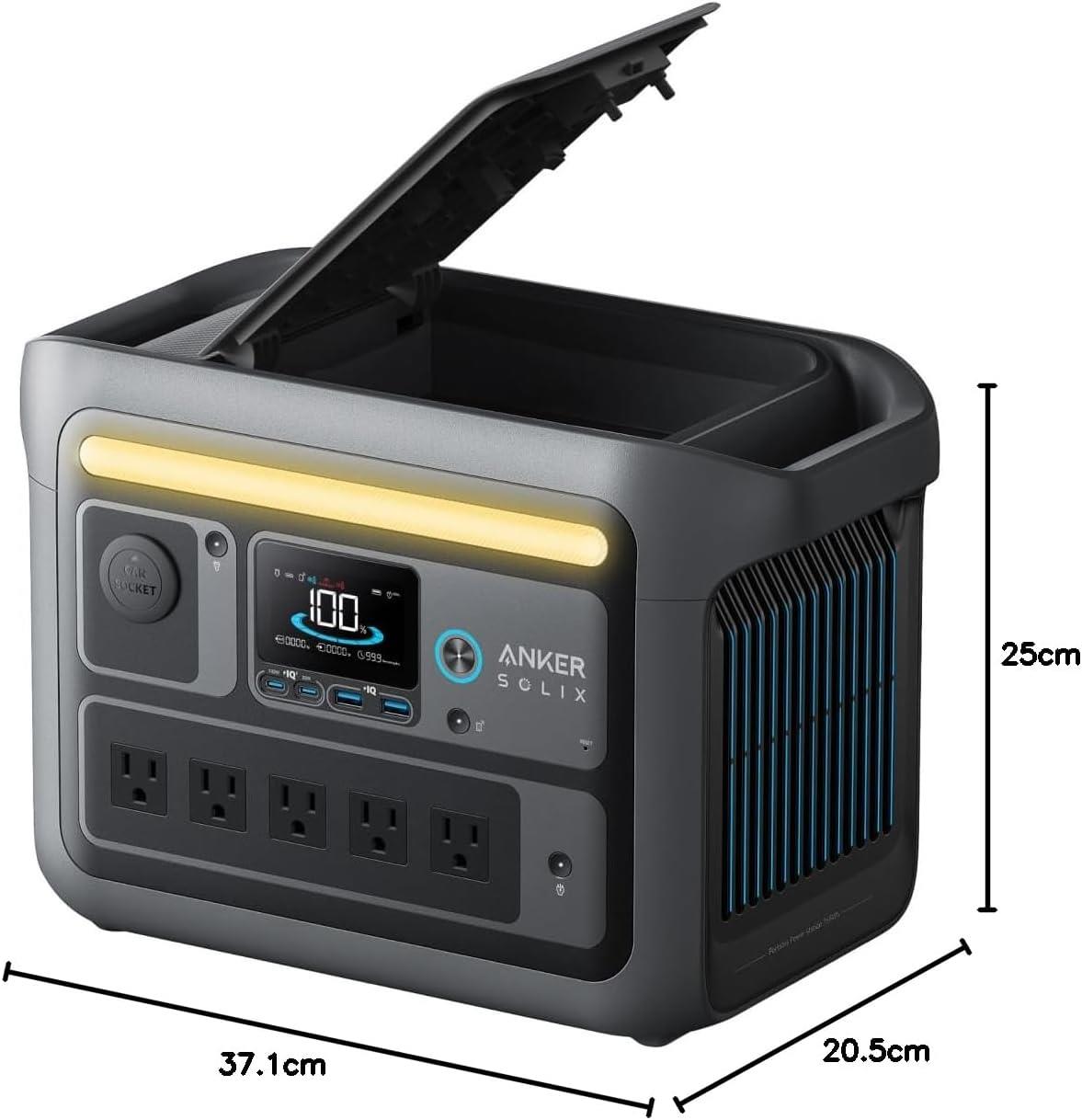 Anker SOLIX C800 Plus Portable Battery Power Station with PS100 Solar Panel