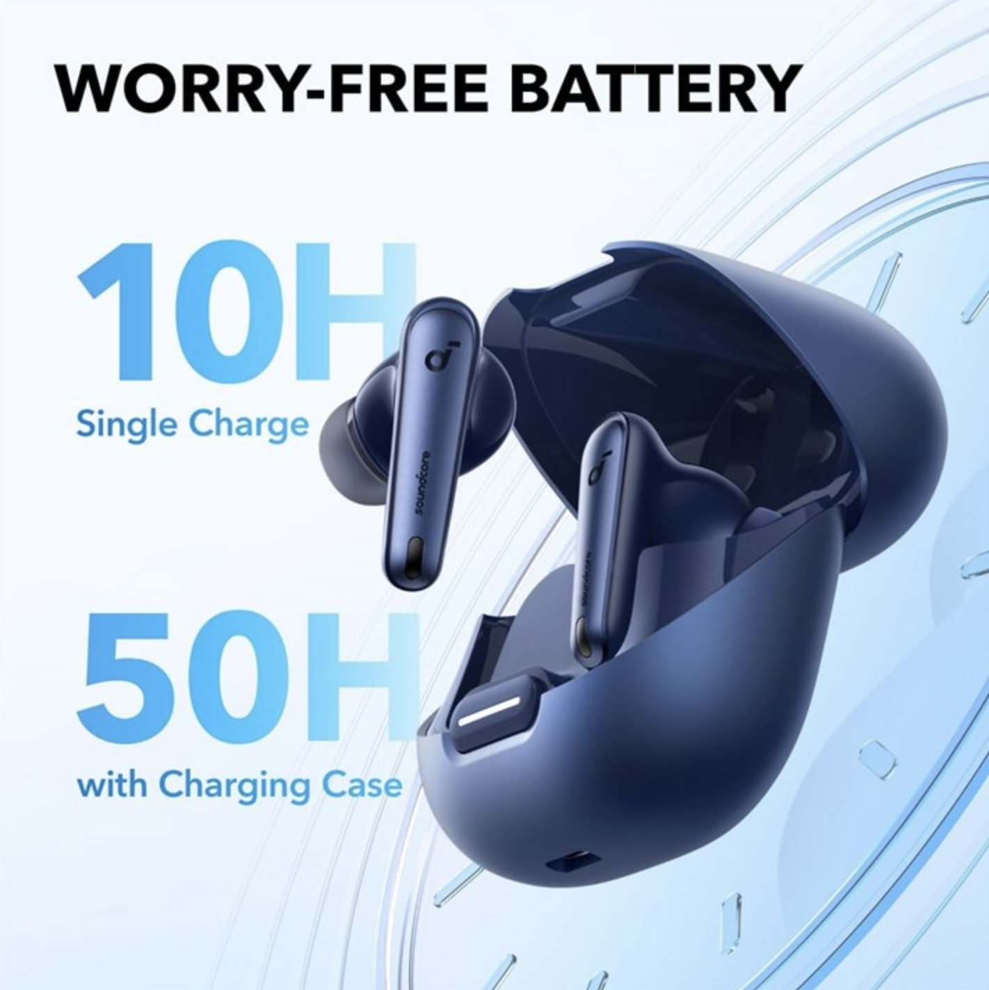 Anker Soundcore Liberty 4 Noise Cancelling Earbuds Hi-Res Sound IPX4 Water-Resistant Blue - A3947G31