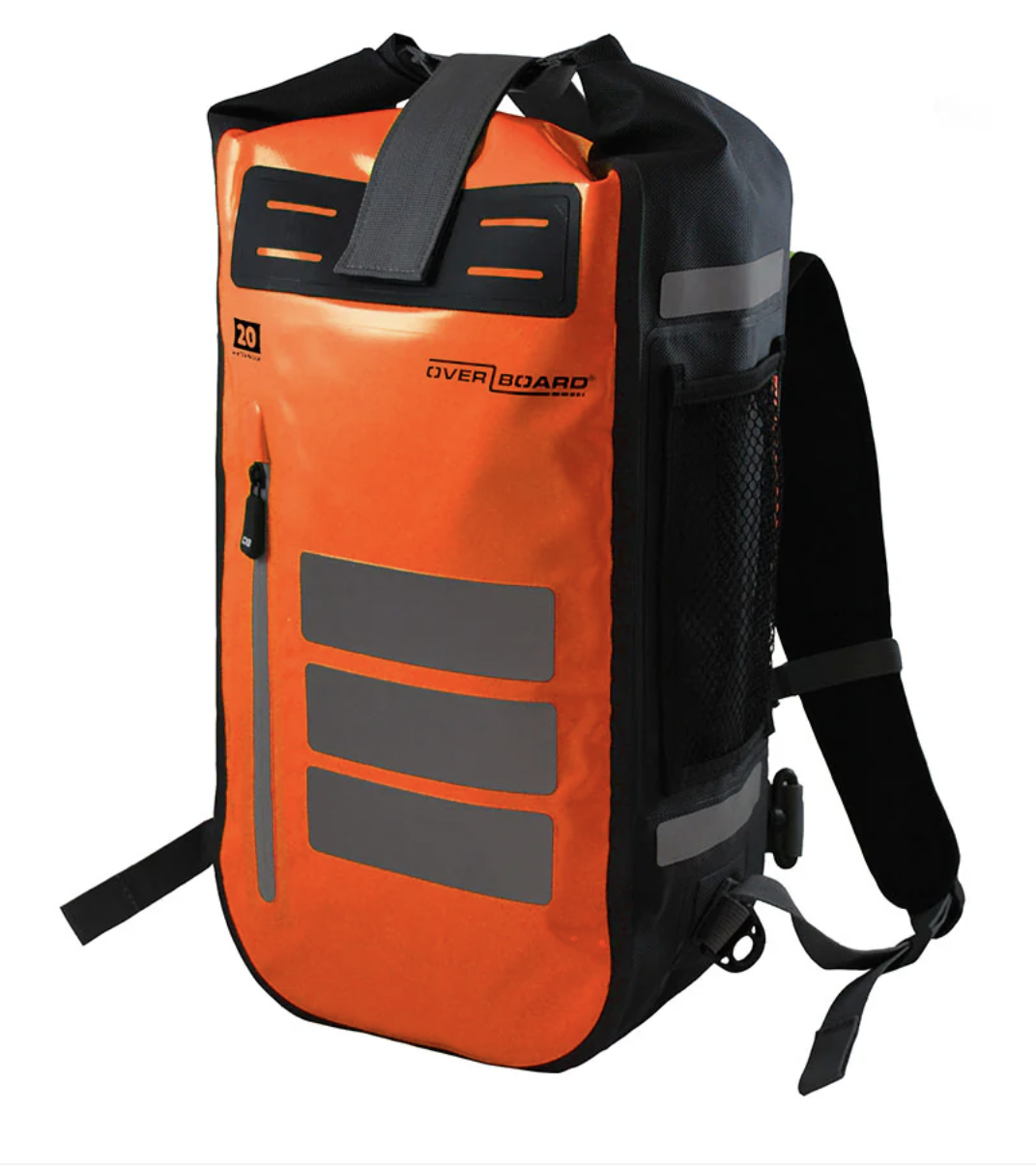 OverBoard 20 Litre Pro Vis Sports Backpack Waterproof Bag Water Sports OB1157 - Orange