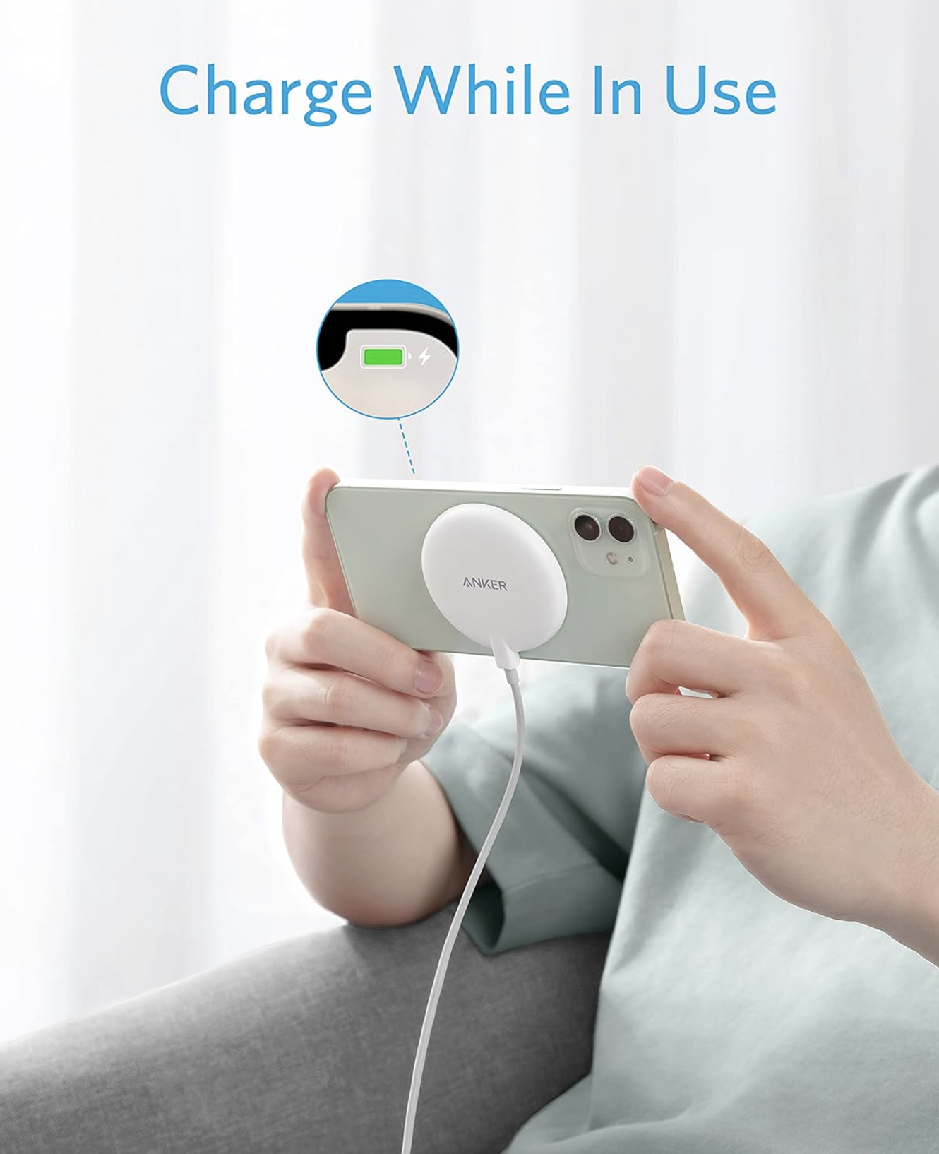 Anker Powerwave Ultra Slim Magnetic Pad Lite Wireless with Safety Suite White - A2567022