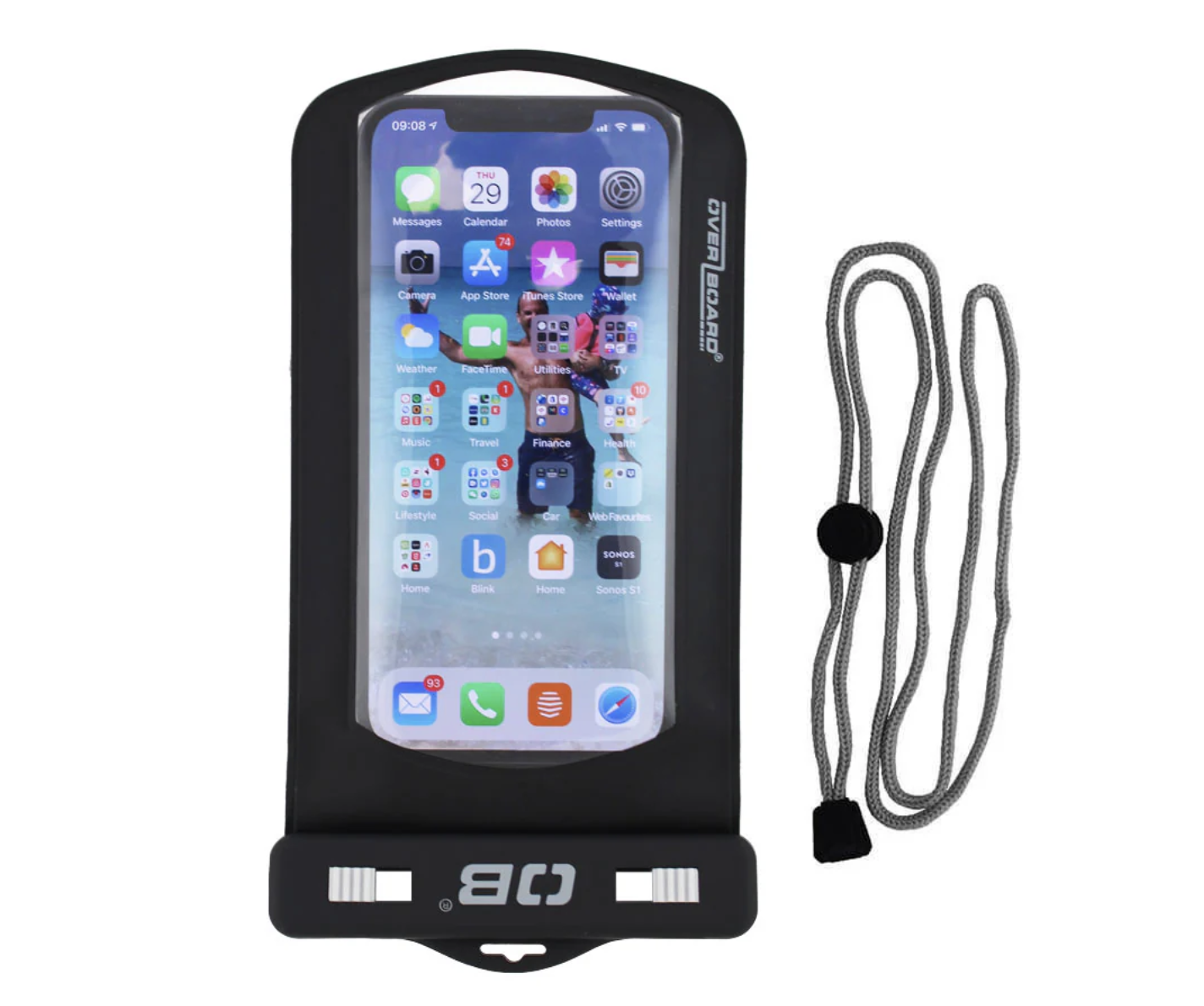 OverBoard Large Phone Case Pouch Bag Water Sports Outdoors OB1106 - Black