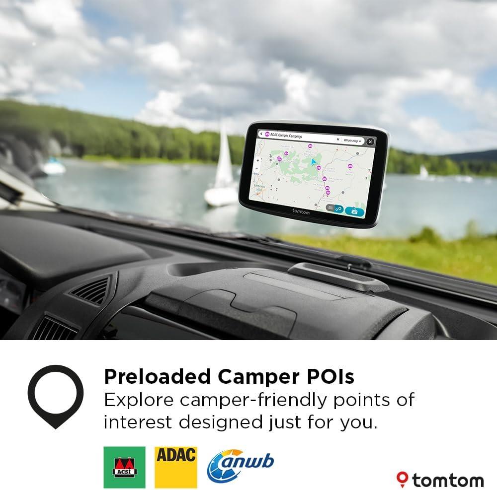 TomTom GO Camper Tour 6 Inch Camper Sat Nav UK & Europe Lifetime Maps WiFi