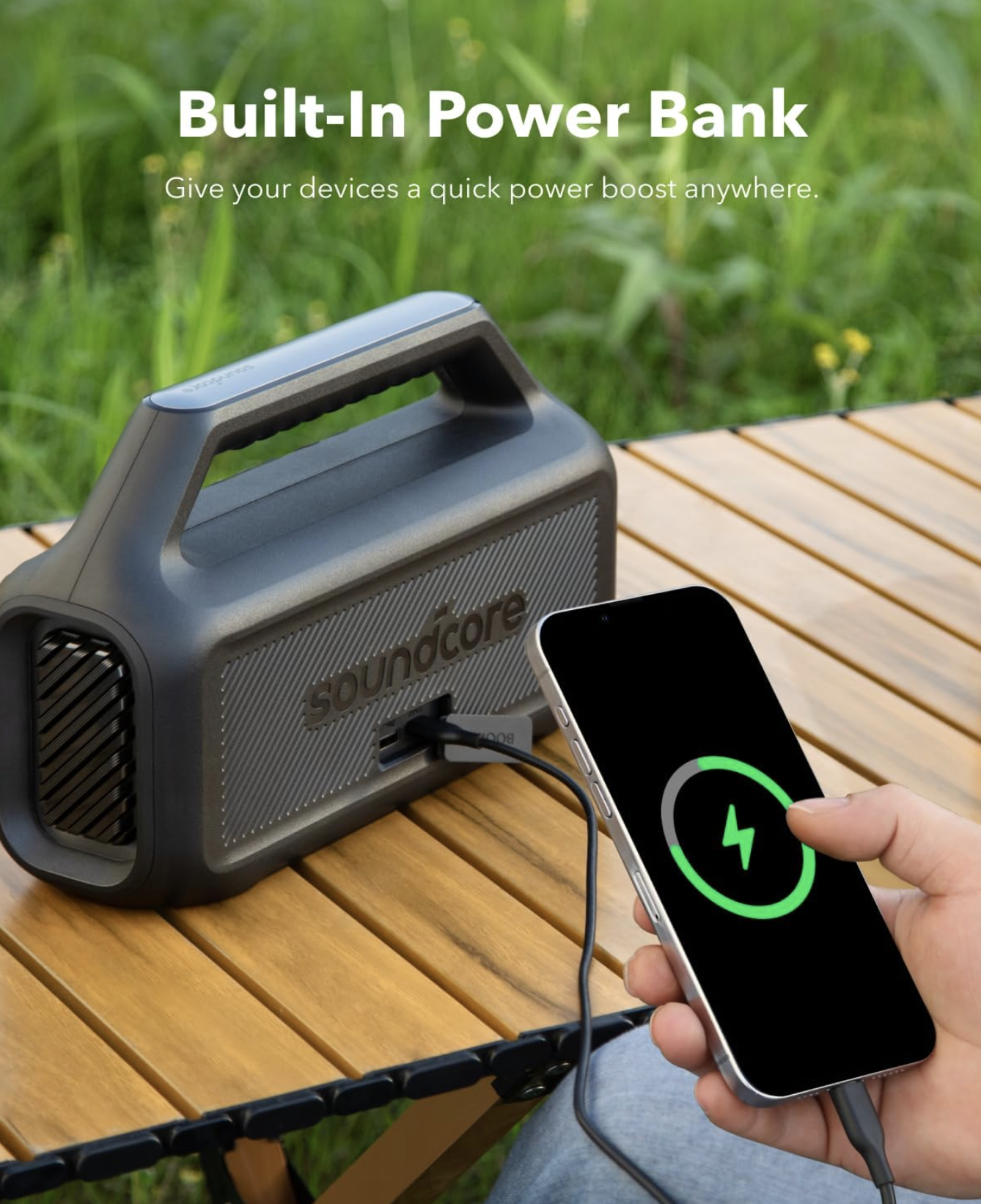 Anker Soundcore Boom 2 SE Portable Outdoor Wireless Speaker is IPX7 Waterproof & Floatable Black - A3148G11