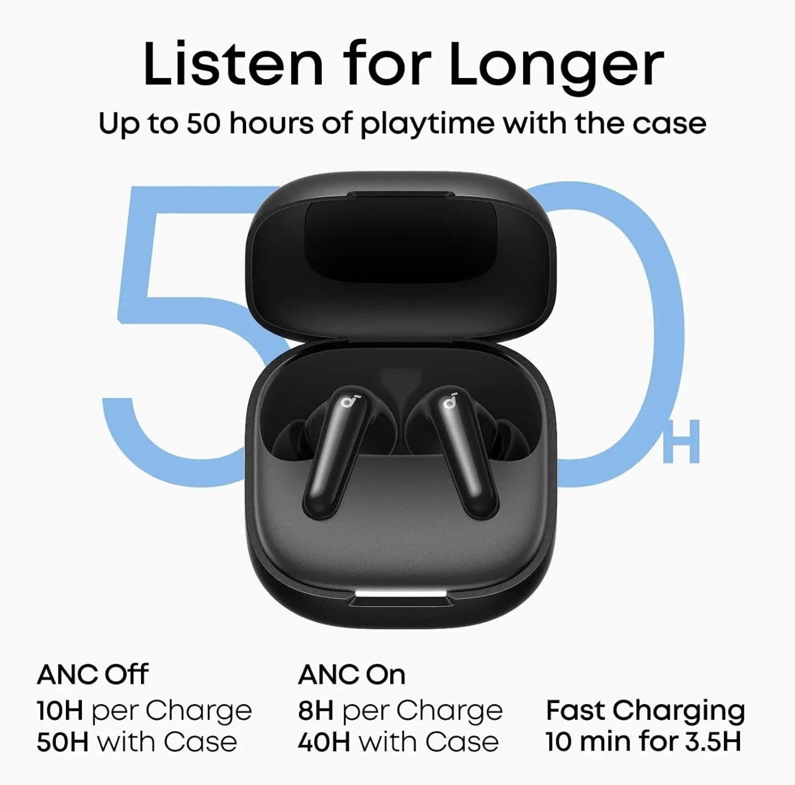 Anker Soundcore R60i NC Wireless Adaptive Noise Cancelling Hi-Res Sound Earbuds Translation Earbuds Black - D1202G11