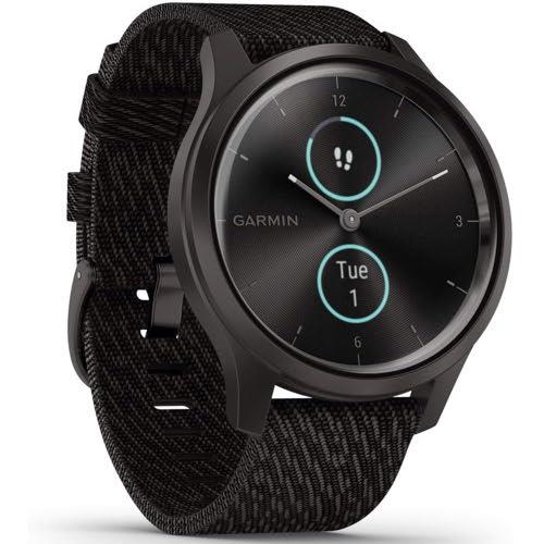 Garmin Vivomove Style Sports GPS Watch Nylon Black Pepper Graphite Refurbished