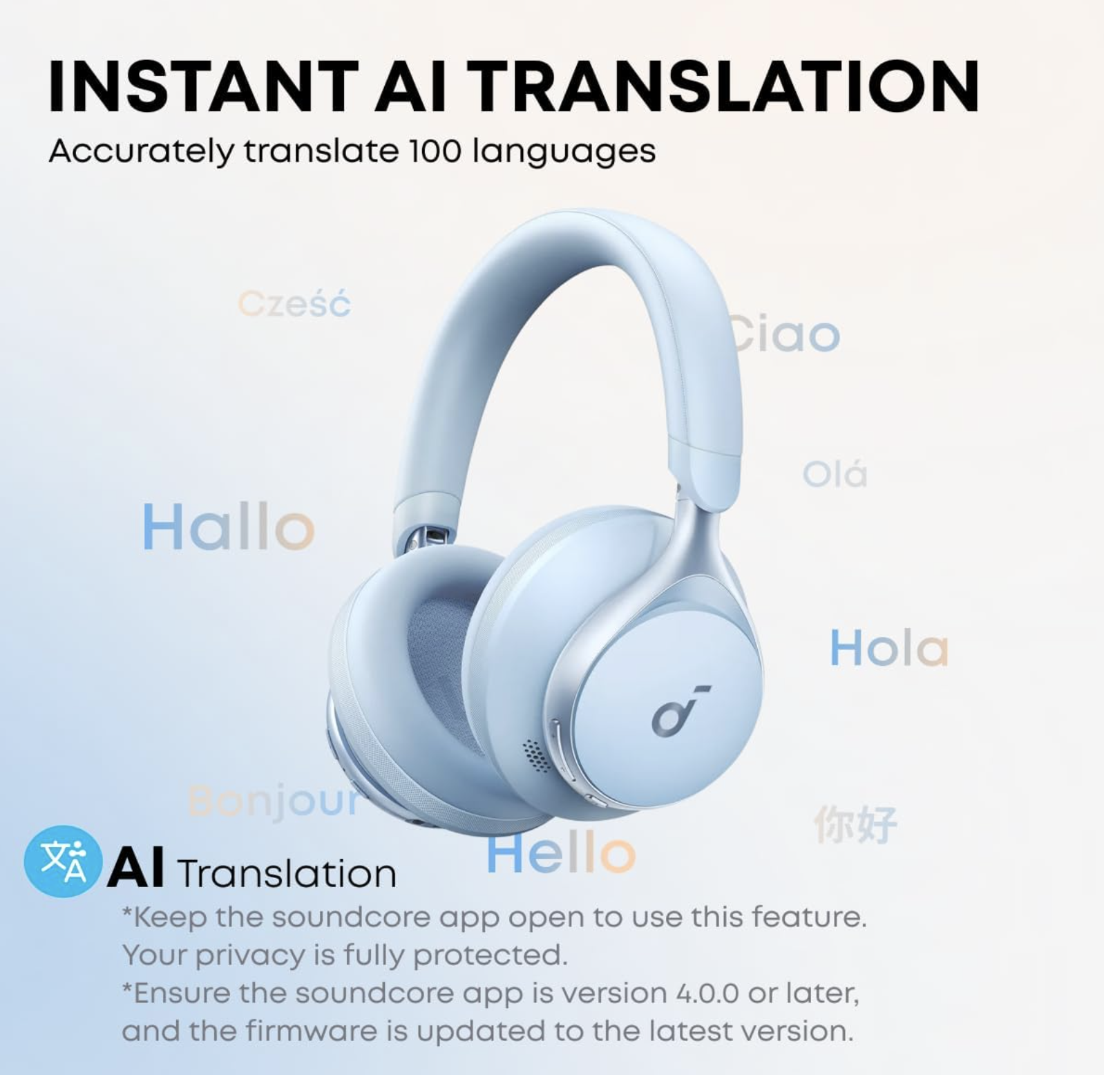 Anker Soundcore Space One Noise Cancelling Headphones Wireless Blue - A3035G31