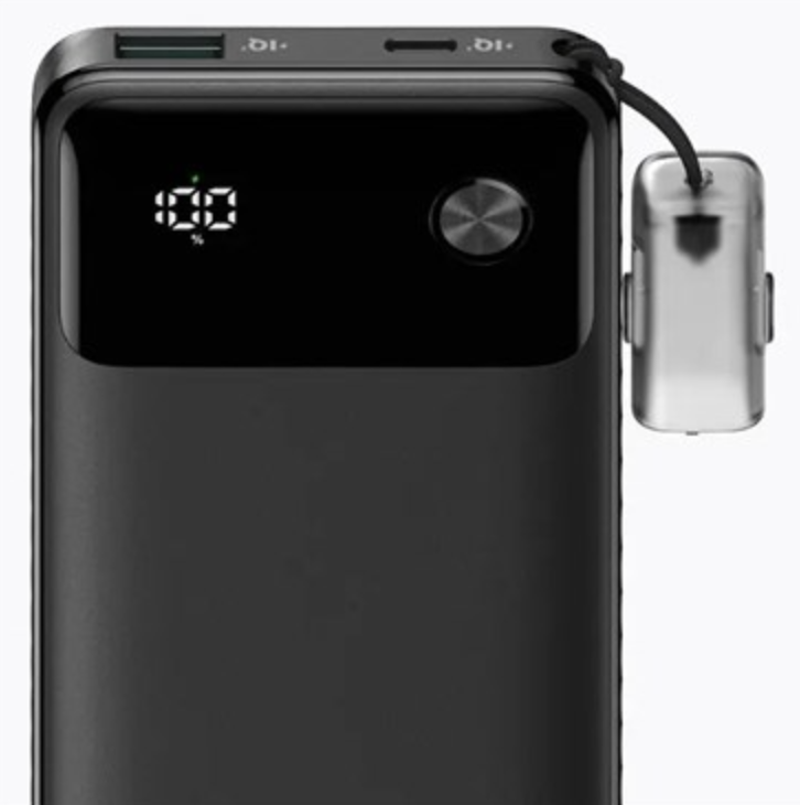 Anker Powercore Power Bank 10K Portable Charger with USB C Lanyard Cable Black - A1388H11