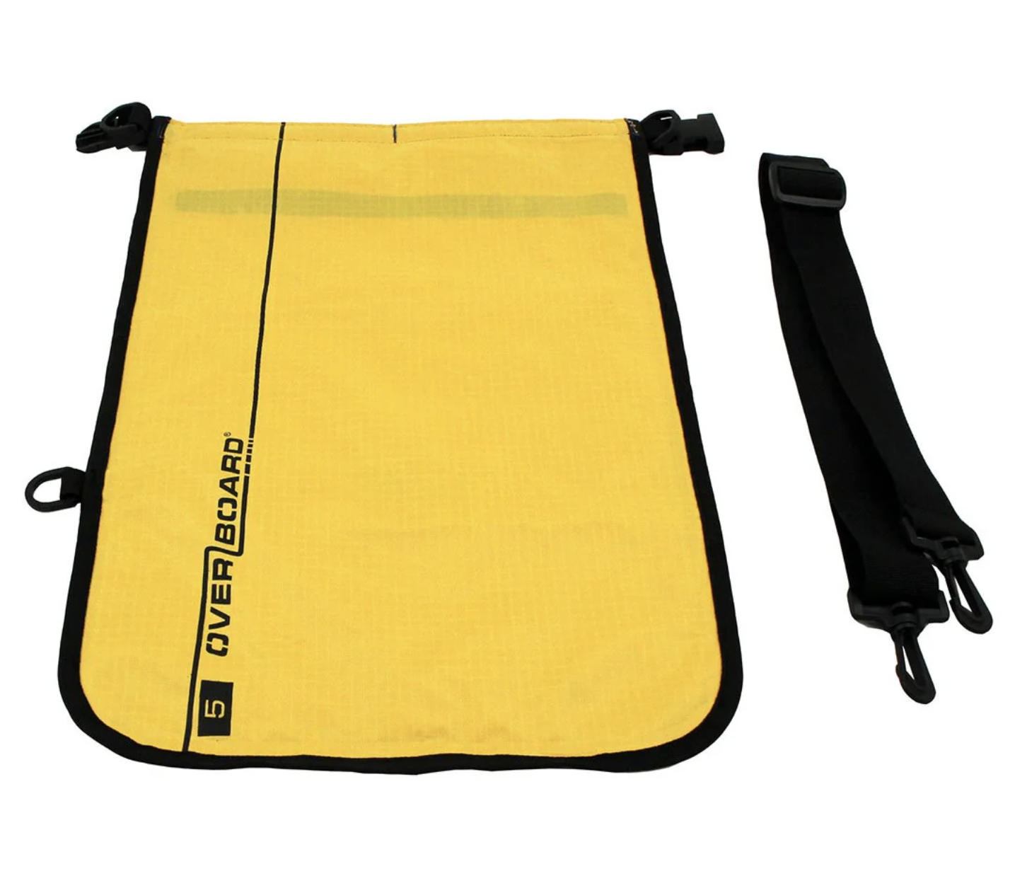 OverBoard 5 Litre Dry Flat Waterproof Bag Water Sports Outdoors OB1002 - Yellow