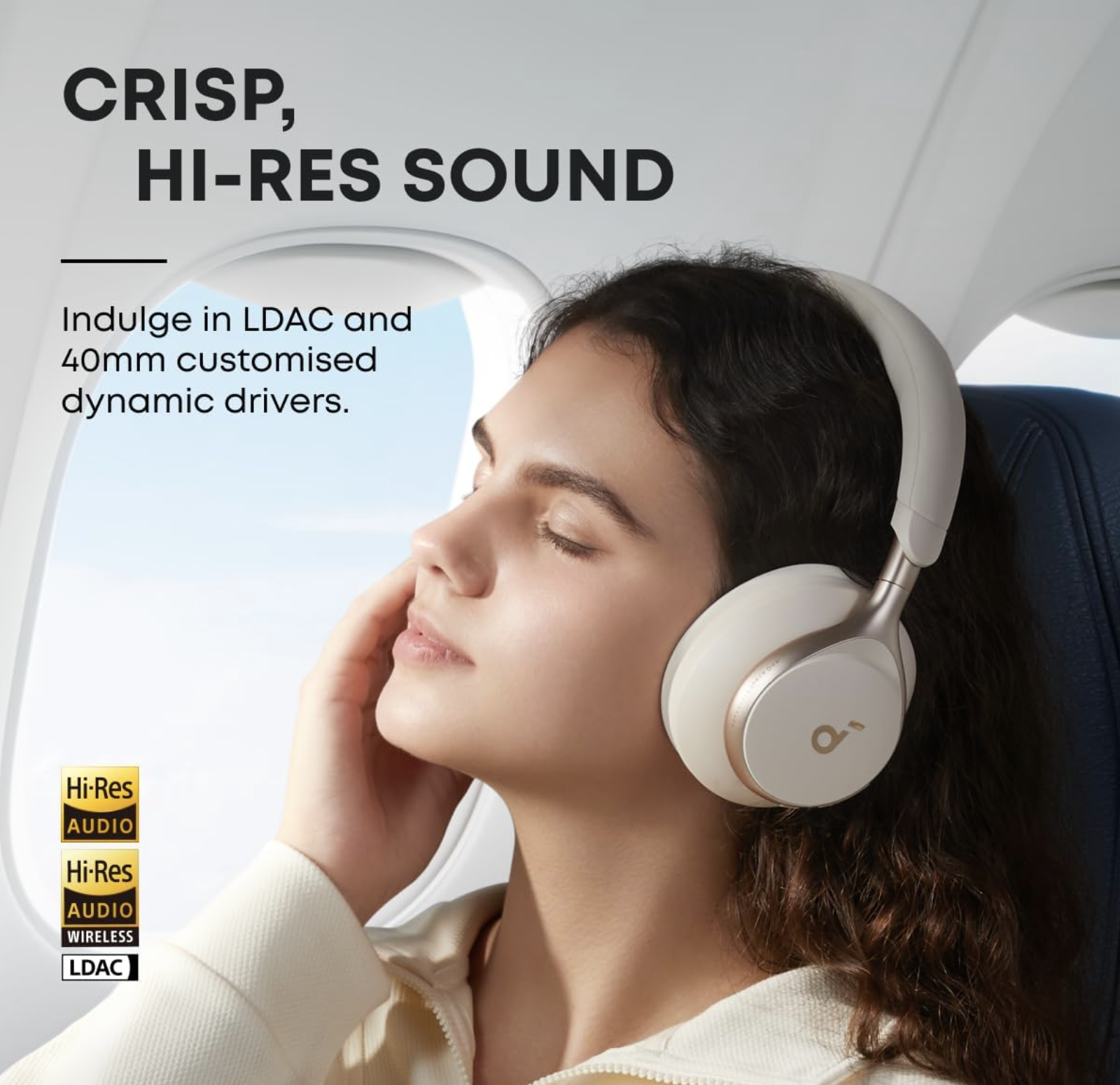 Anker Soundcore Space One Noise Cancelling Headphones Wireless White - A3035G21