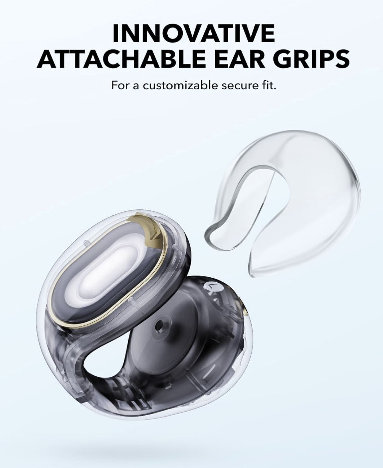 Anker Soundcore C40i Wireless Open-Ear Clip-On Earbud Clear Sound Headphones Grey - A3331GZ1