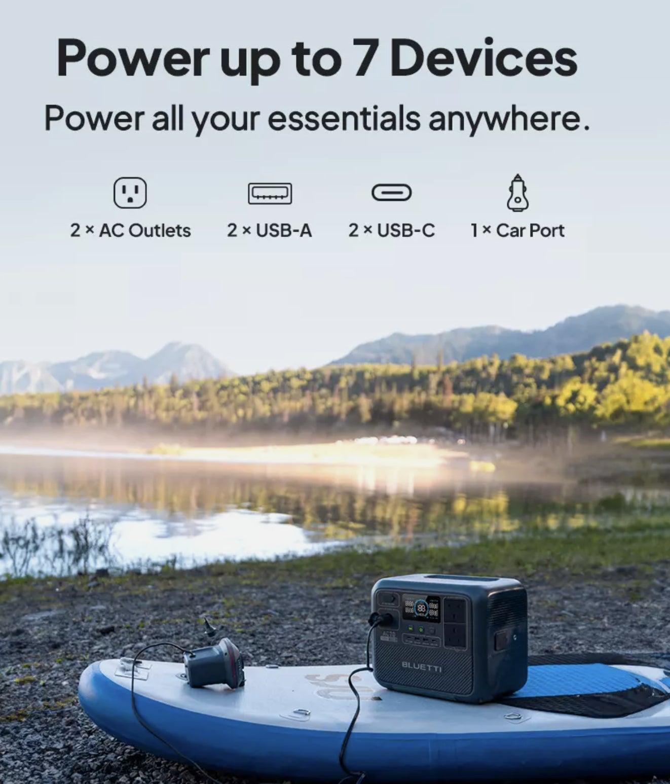 Bluetti AC70 Portable Power Station And Solar Generator For Camping 1000W  MPPT 768Wh