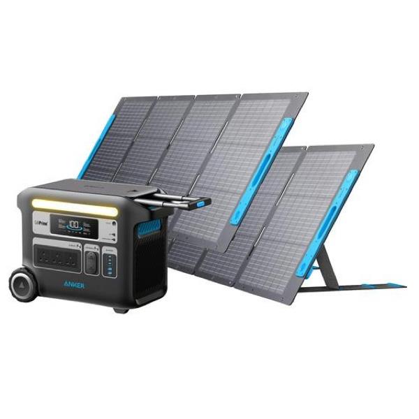 Anker SOLIX F2000 Portable Power Station Powerbank & 2 PS200 Solar Panels 400W