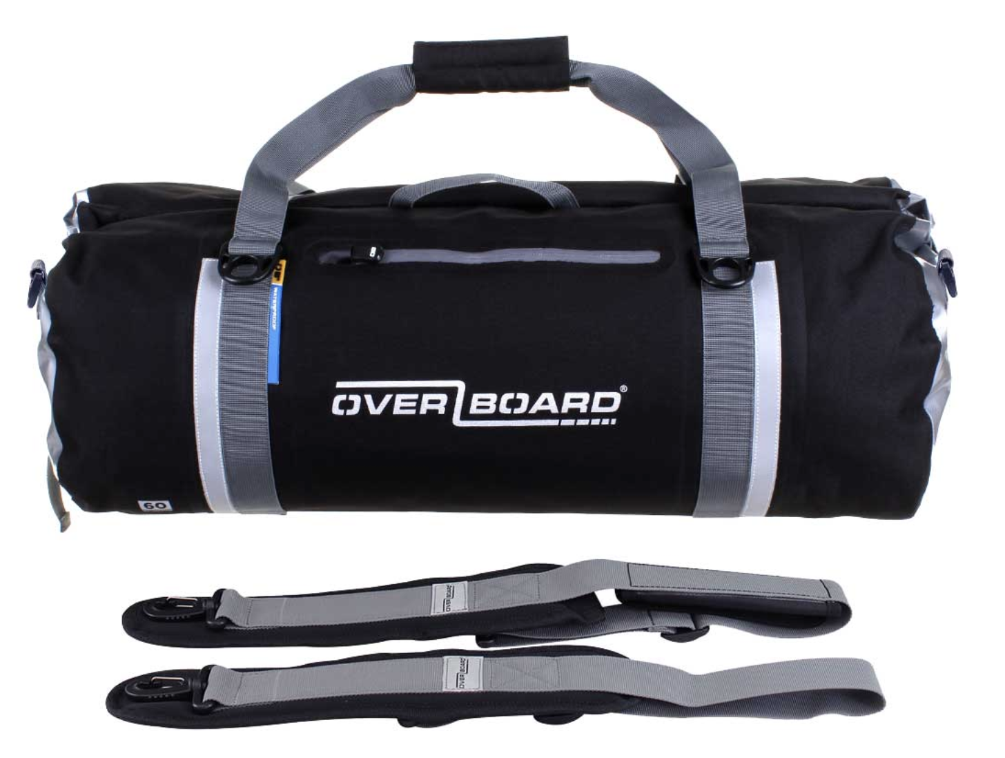 OverBoard 60 Litre Classic Duffel Bag Waterproof Bag Water Sports Outdoors OB1150 - Black