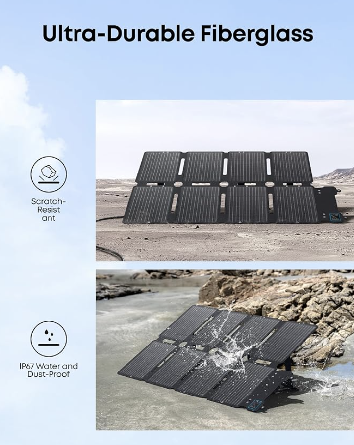 Anker SOLIX PS100X Ultra Portable Solar Panel IP67 Waterproof Protection - A24352A1