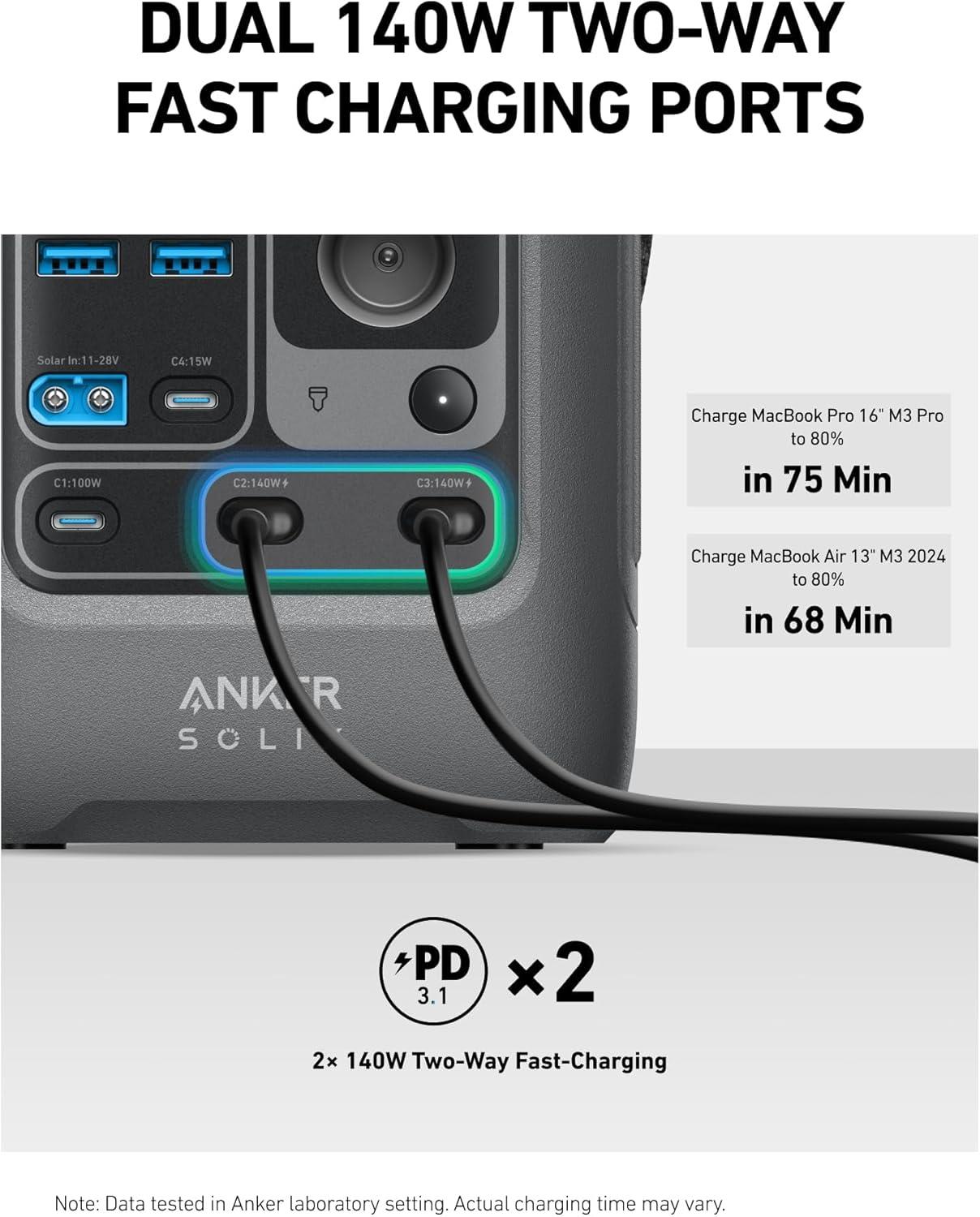 Anker SOLIX C300X DC Portable Battery Power Station 288Wh 300w - A1728011