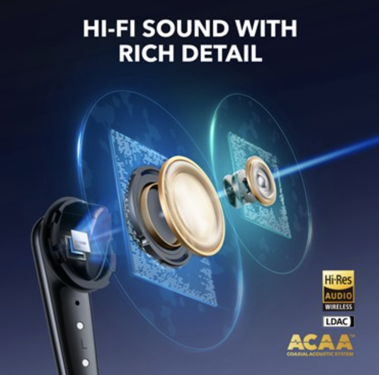 Anker Soundcore Liberty 4 Pro Noise Cancelling Earbuds with Touch-Bar and DisplayWhite - A3954G21