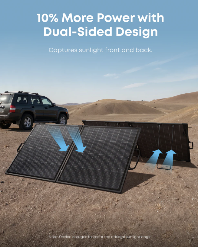 Anker SOLIX PS200 Bifacial Portable Solar Panel IP68 Water-Proof Black - AS320011