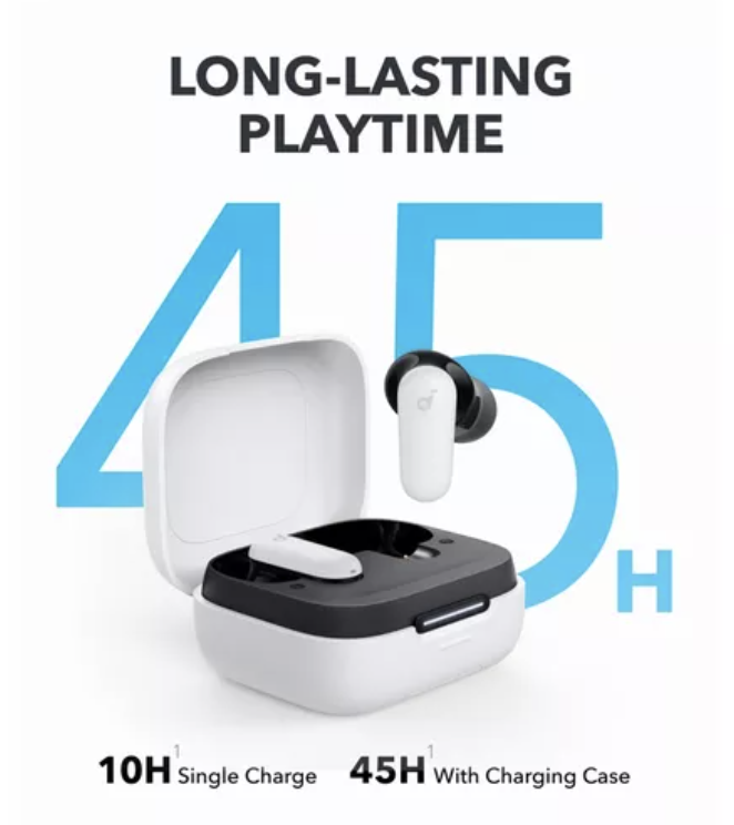 Anker Soundcore R50I Wireless Bluetooth Noise-Cancelling Earbuds IP54 Water Resistant White - A3959G21