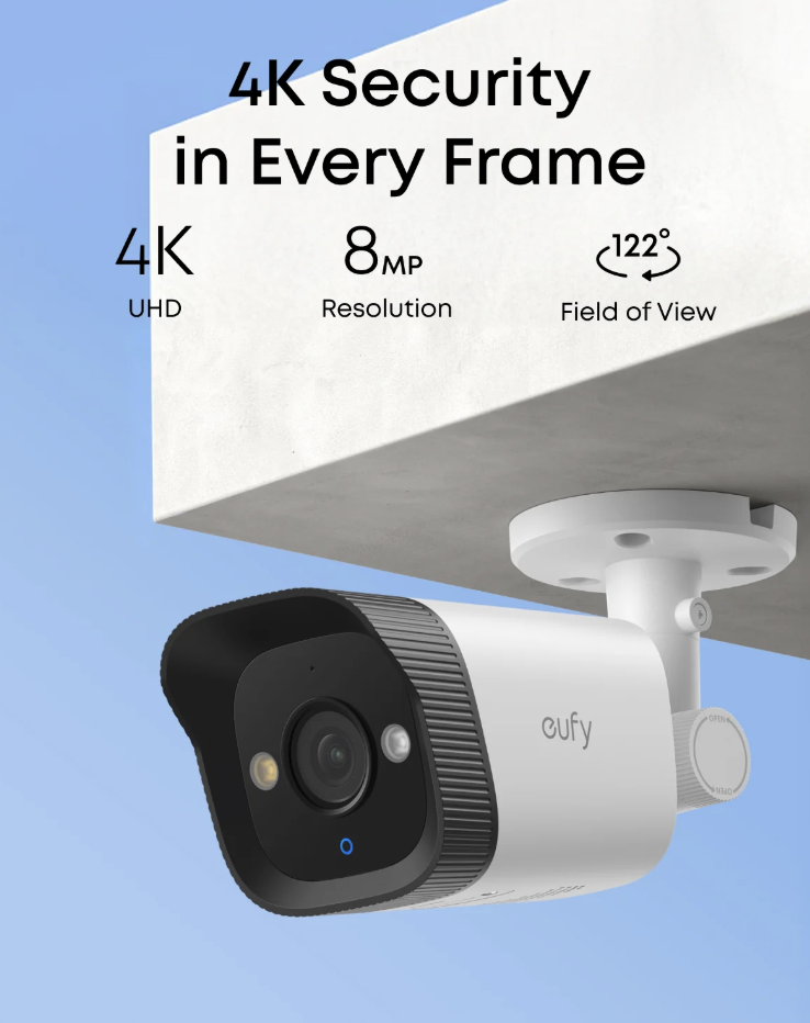 Eufy NVR CCTV Security System Bullet PoE Security Camera E40 with 2x PoE Cameras  - E8P00322