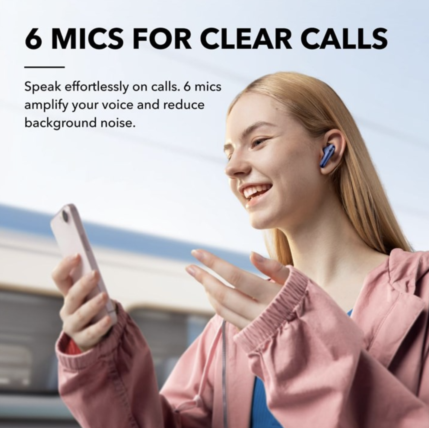 Anker Soundcore Liberty 4 Noise Cancelling Earbuds Hi-Res Sound IPX4 Water-Resistant Blue - A3947G31