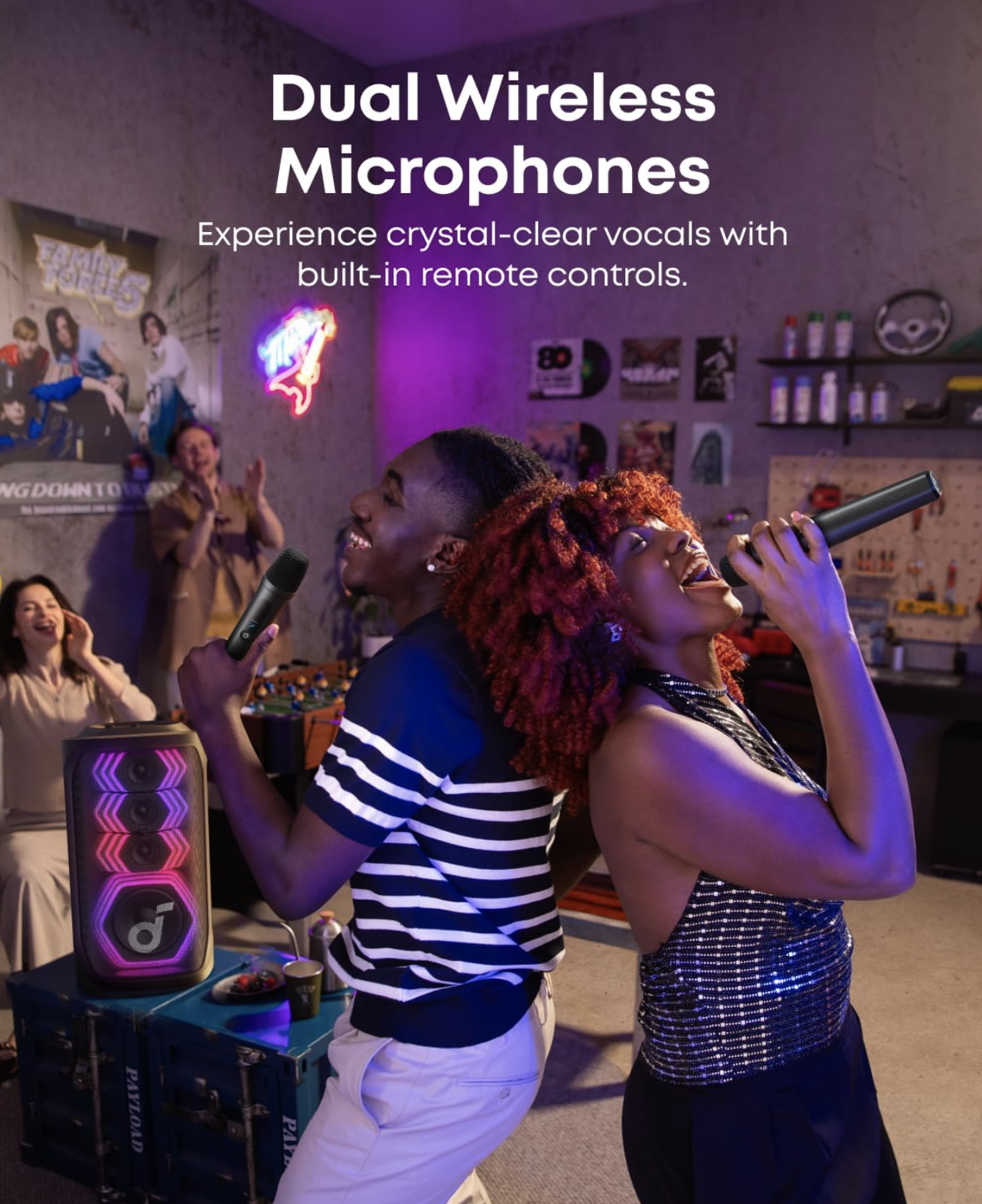 Anker Soundcore Rave 3S 200W AI Karaoke Party Speaker Wireless with Sound Light Show Black - A31A3012