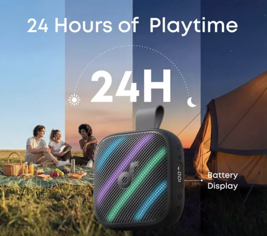 Anker Soundcore Boom Go 3i Portable Bluetooth Speaker with Powerful Bass IP68 Waterproof Black - D5103010