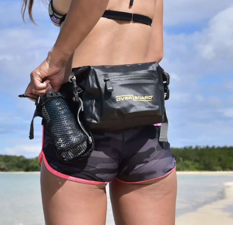 OverBoard 4 Litre Pro Light Waist Pack Waterproof Bag Water Sports Outdoors OB1164 - Black