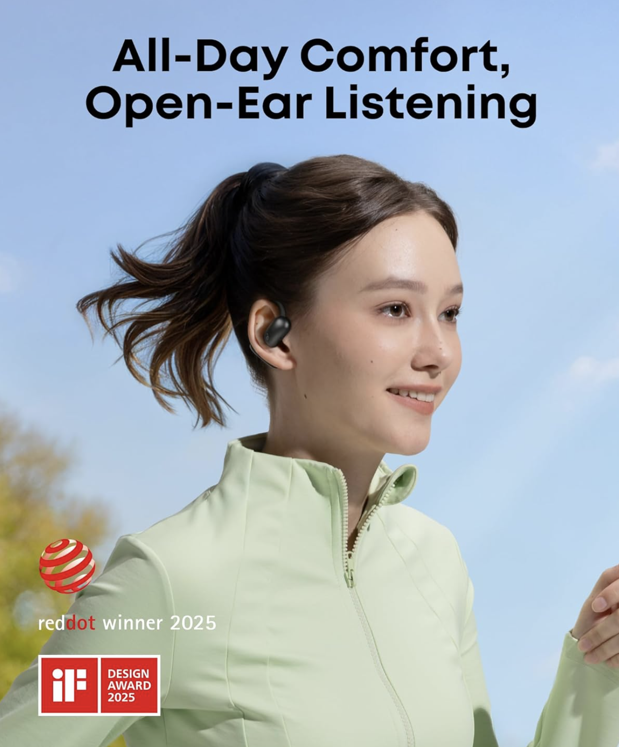 Anker Soundcore Aerofit 2 Adjustable Open-Ear Headphones with Instant AI Translation Black - A3874G11