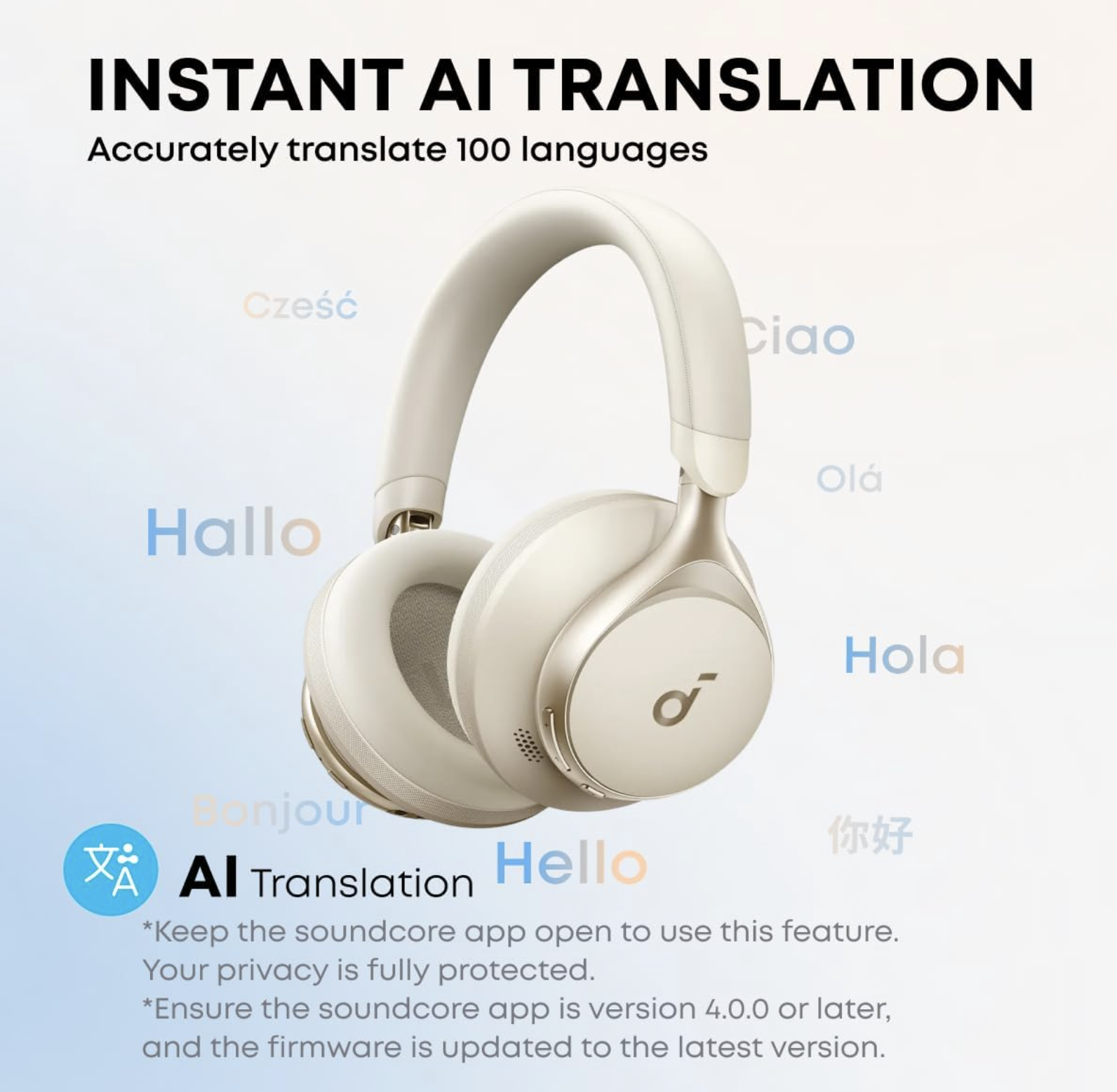Anker Soundcore Space One Noise Cancelling Headphones Wireless White - A3035G21