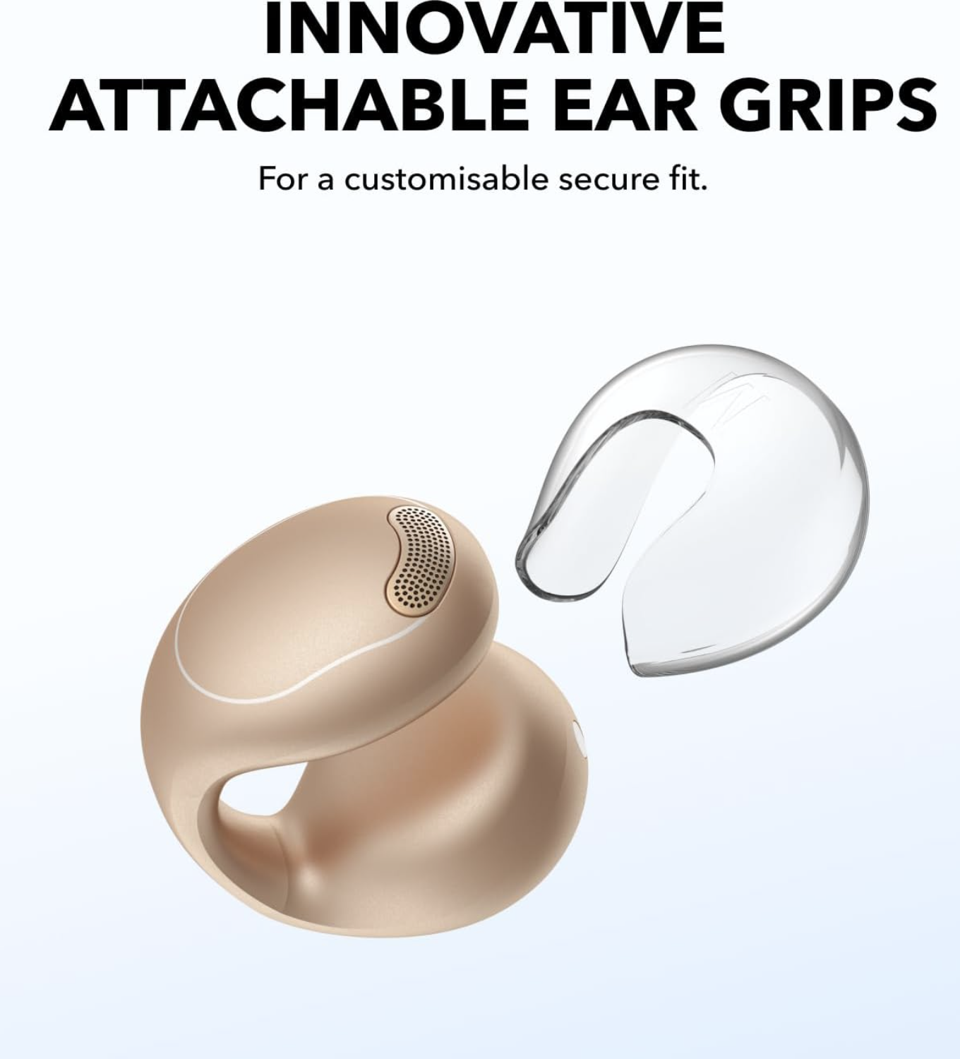 Anker Soundcore C40i Wireless Open-Ear Clip-On Earbud Clear Sound Headphones Golden - A3331GB1