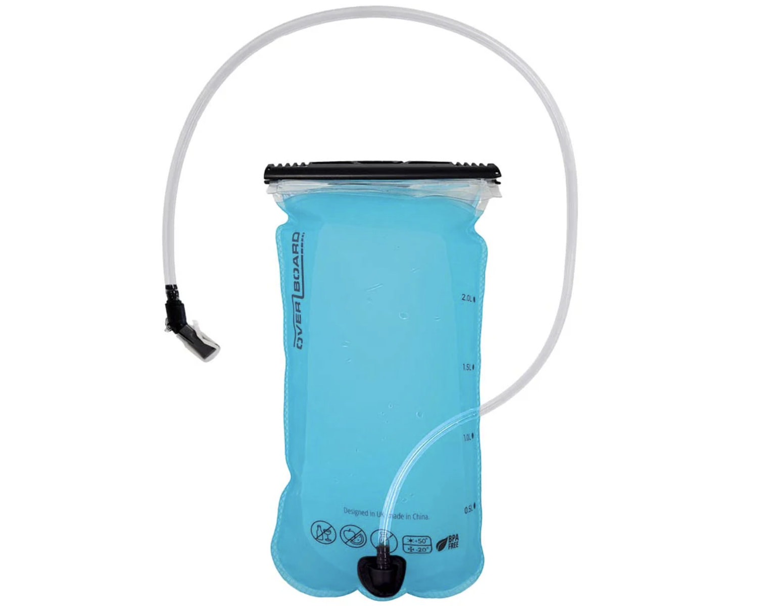 OverBoard 2 Litre Hydration Bladder Waterproof Bottle Water Sports Outdoors OB1247 - Aqua