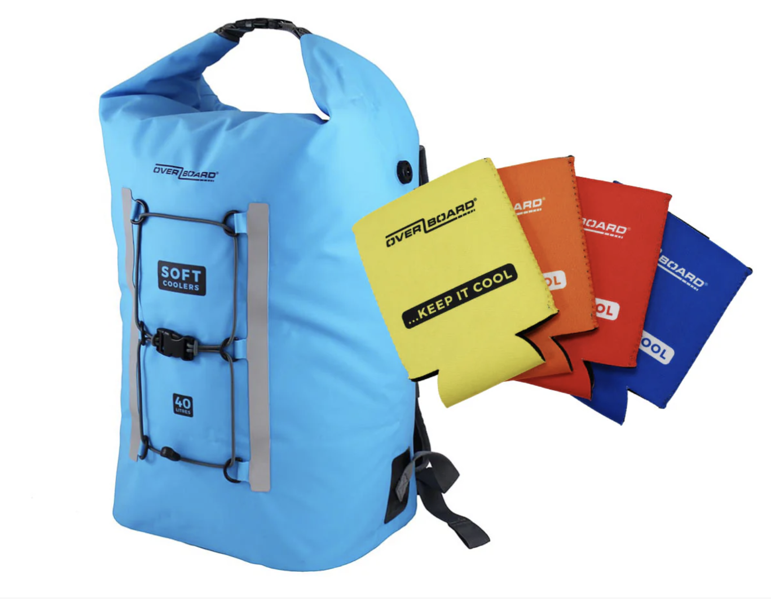 OverBoard 40L Cooler Backpack Waterproof Bag Water Sports Outdoors OB1253 - Aqua