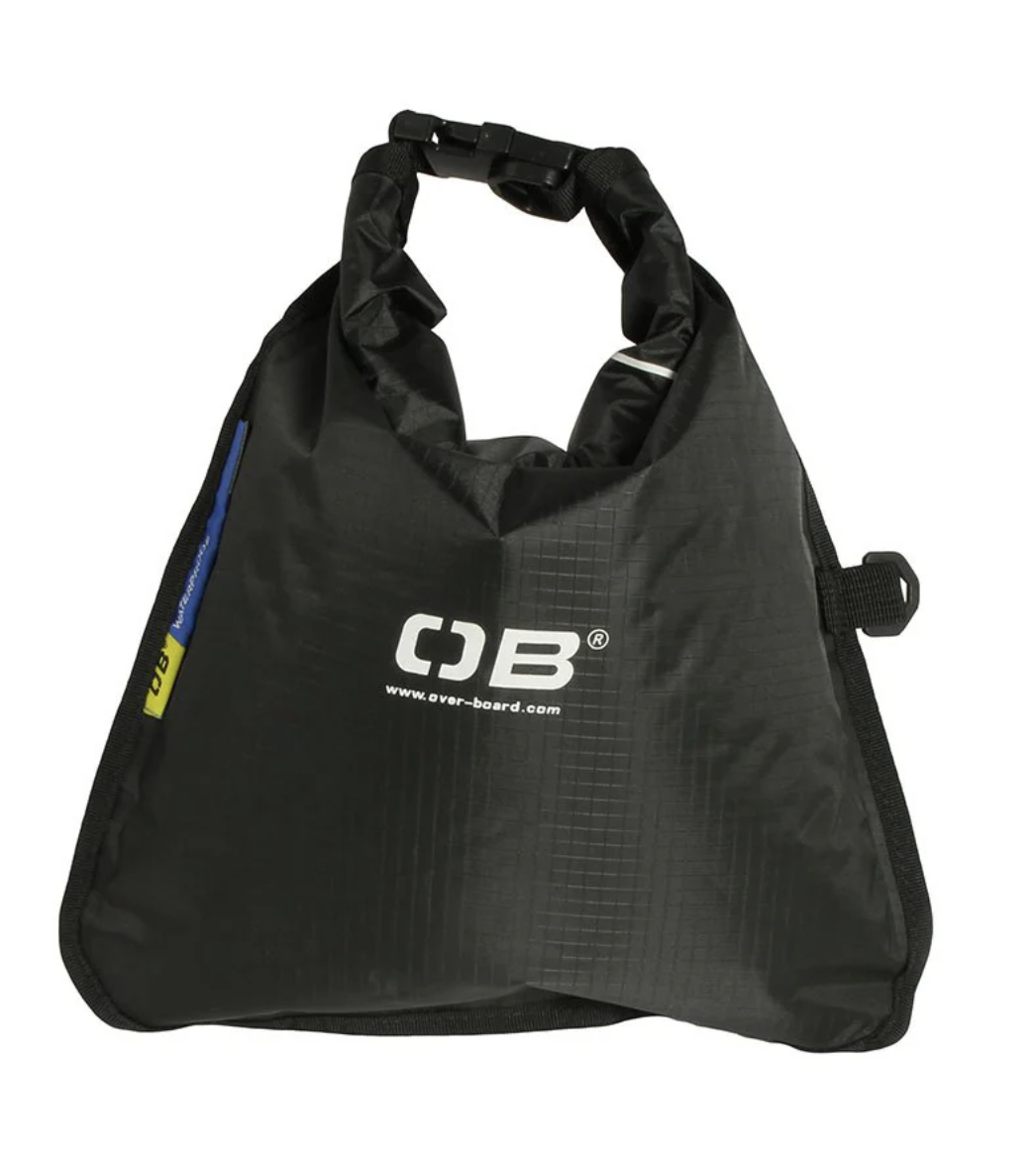OverBoard 5 Litre Dry Flat Waterproof Bag Water Sports Outdoors OB1002 - Black